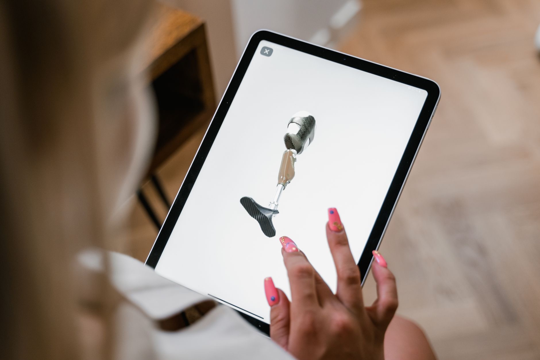Person using a device with assistive technology
