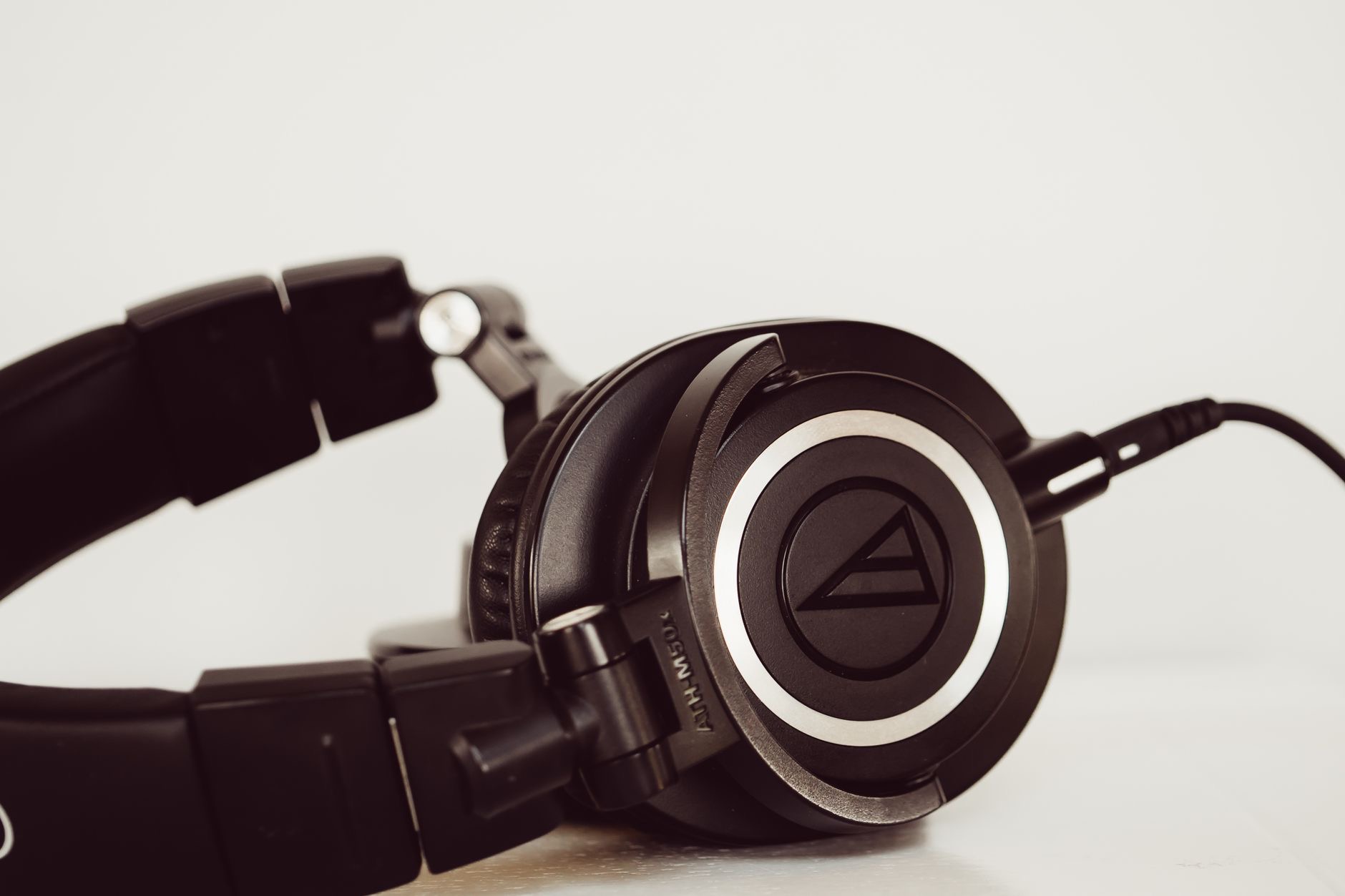 A close-up of premium over-ear headphones