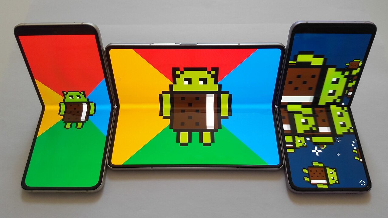 A person holding an Android phone