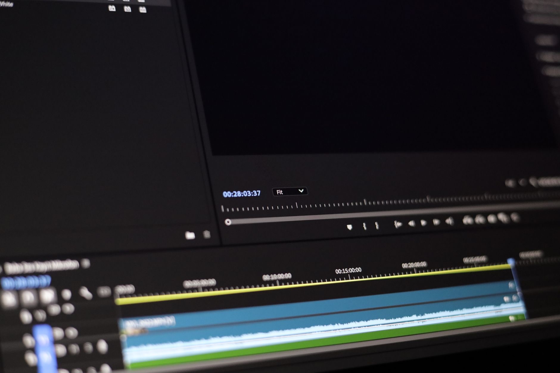 Tablet showing a video editing timeline