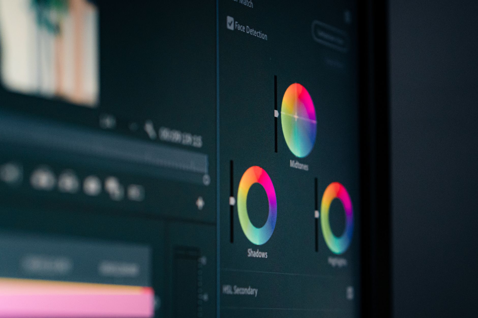Close-up of a photo being edited on a screen