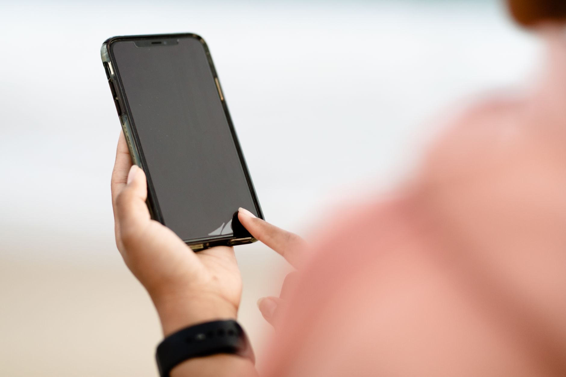 A person using a smartphone