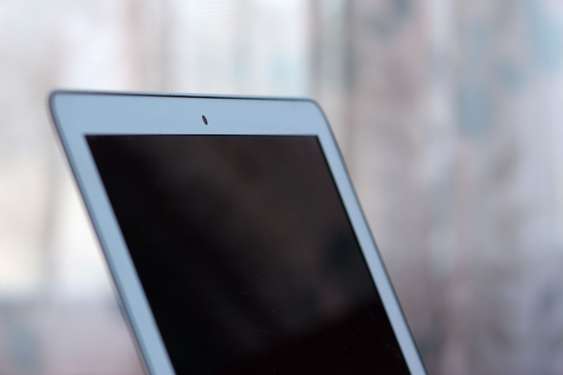 Close-up of a tablet screen and edge