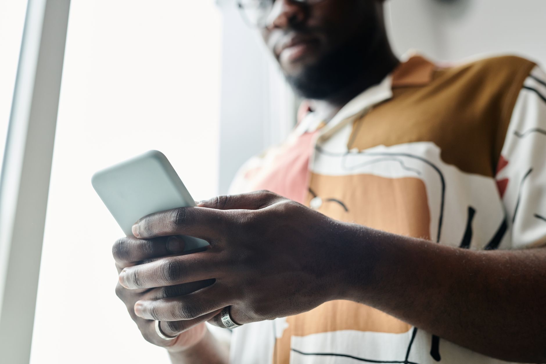 A close-up of a smartphone in use