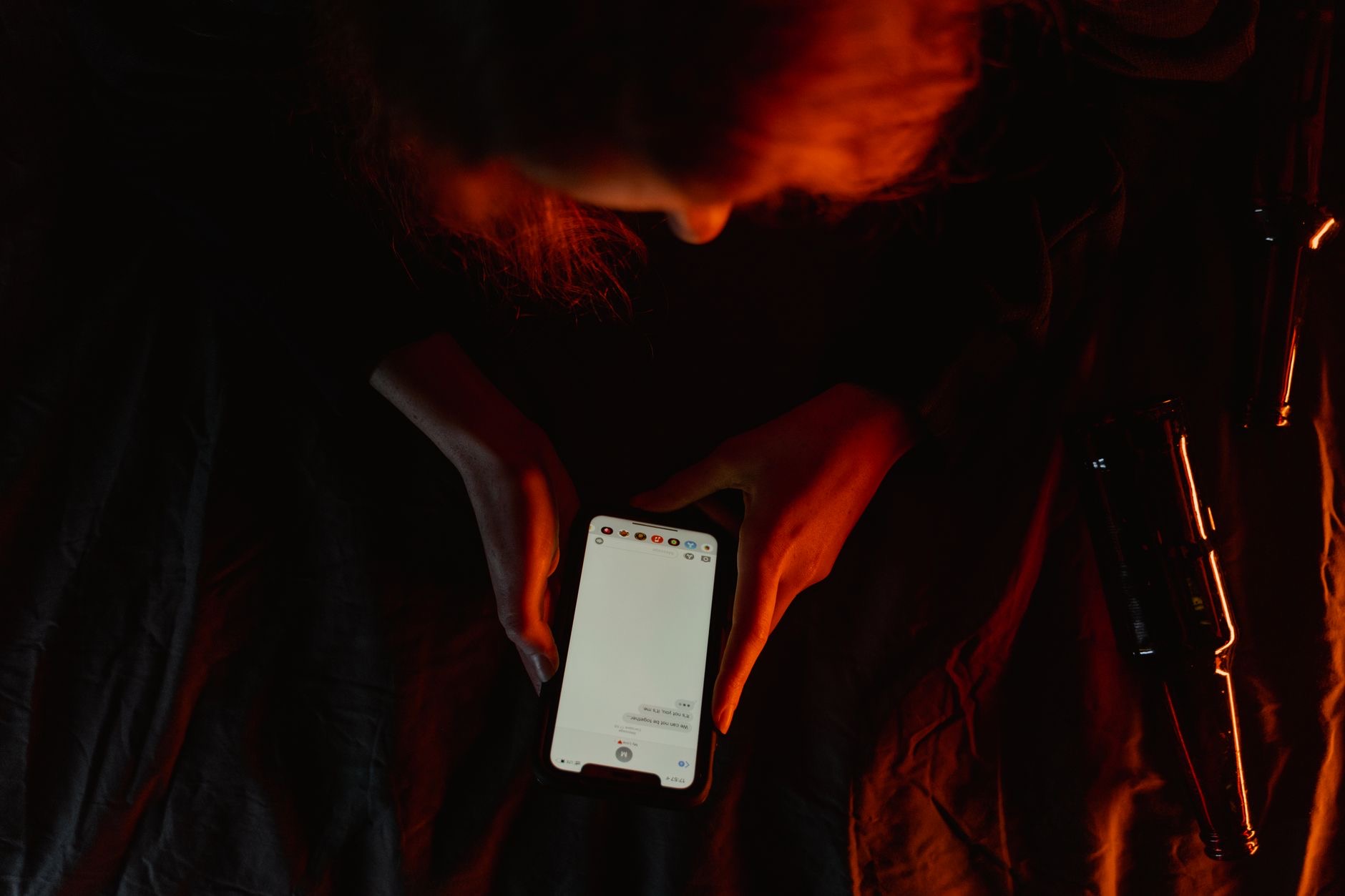 A person using a smartphone
