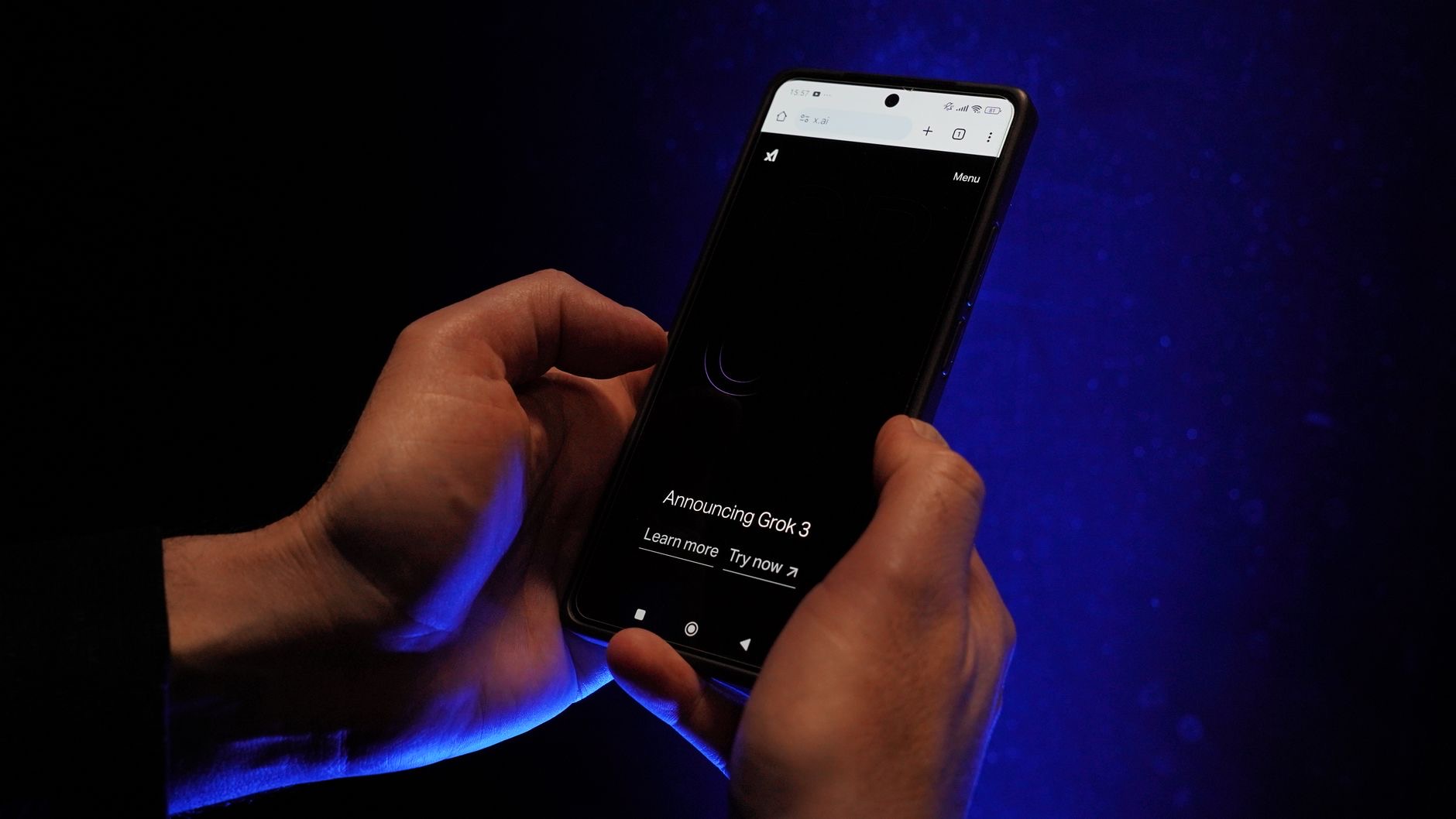 A new smartphone held in a hand