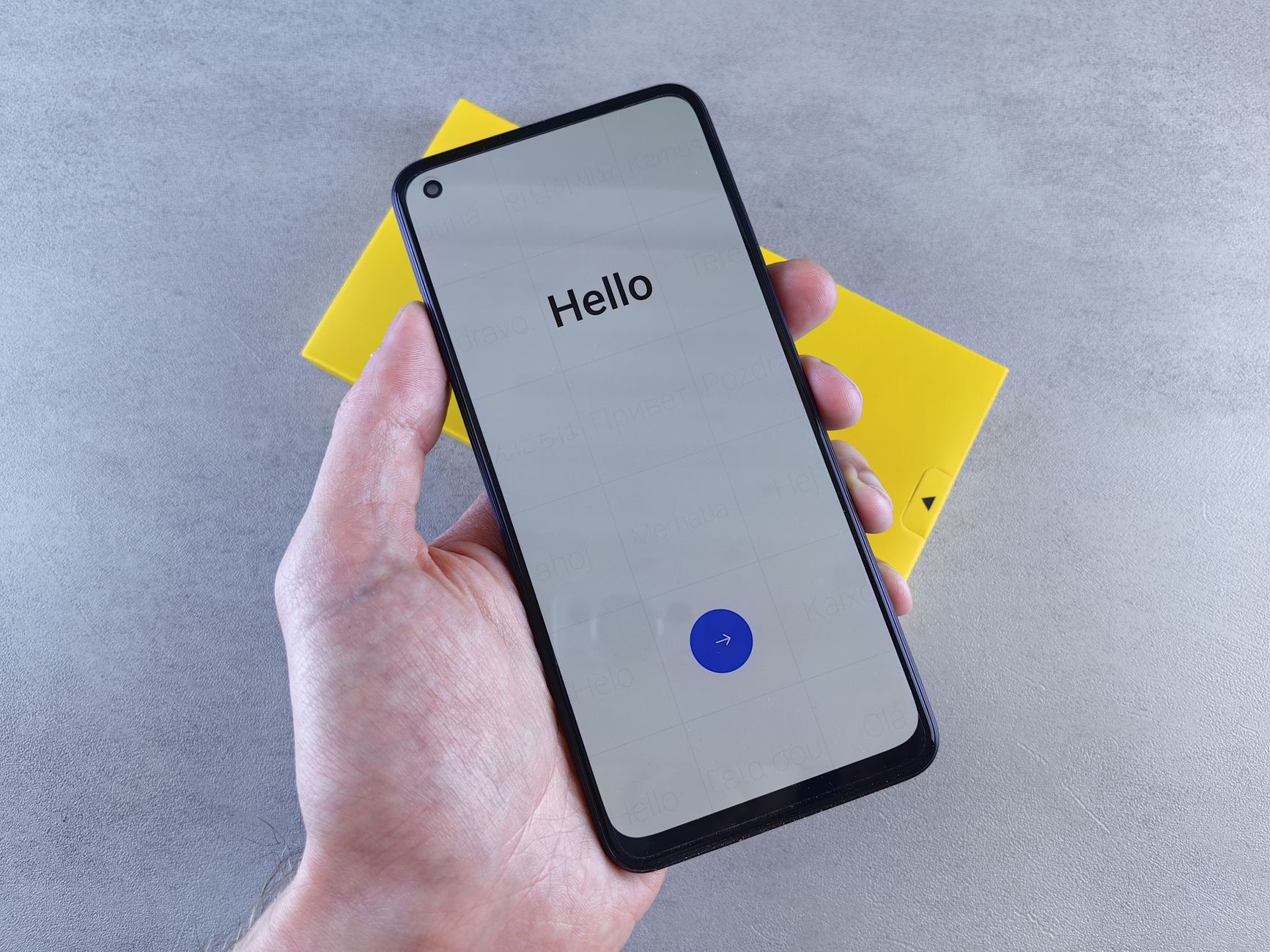 A person setting up a new smartphone