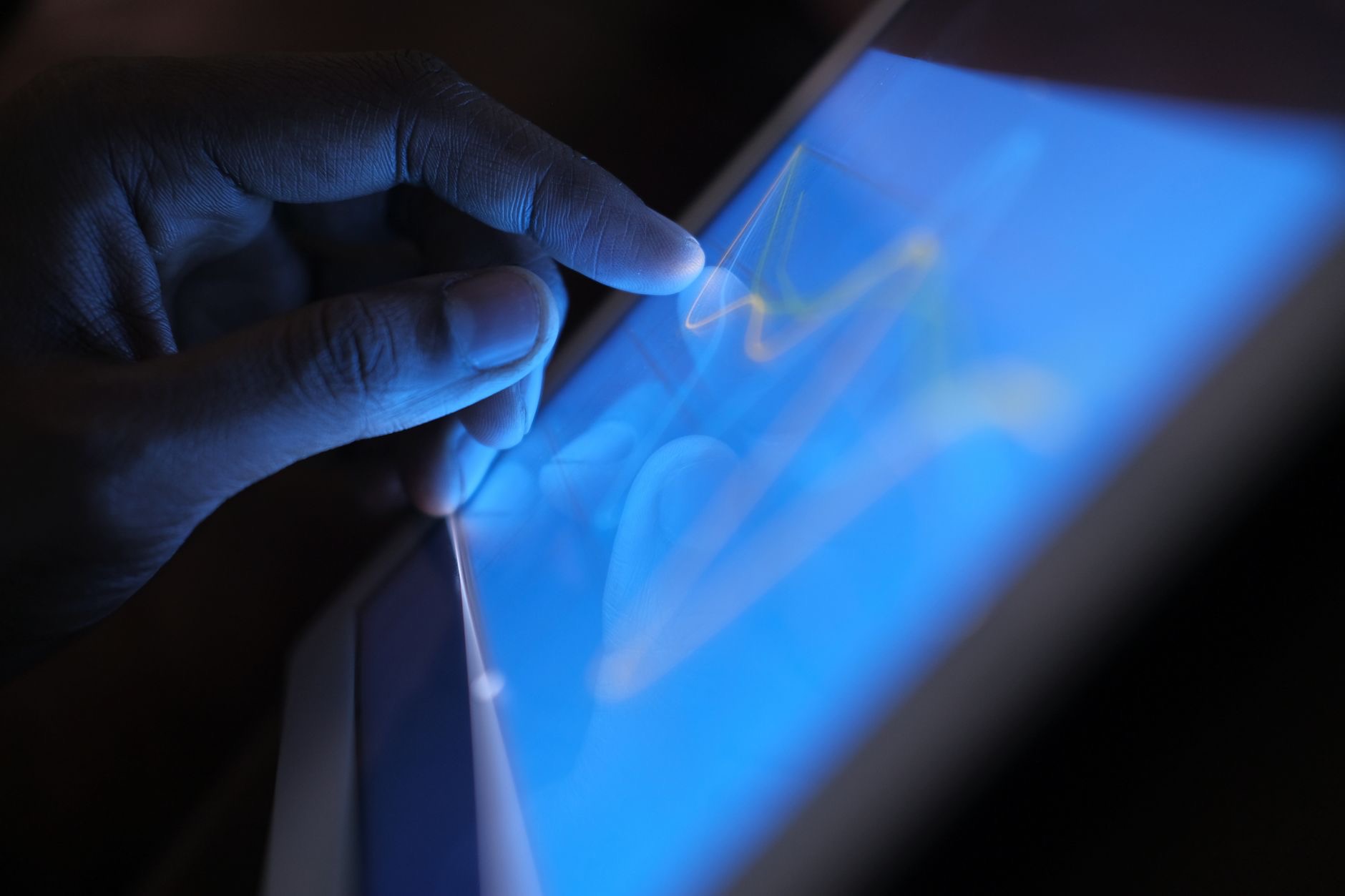 A person using a tablet