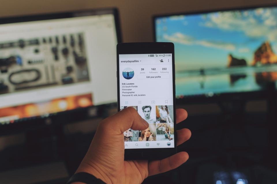 A person using a smartphone