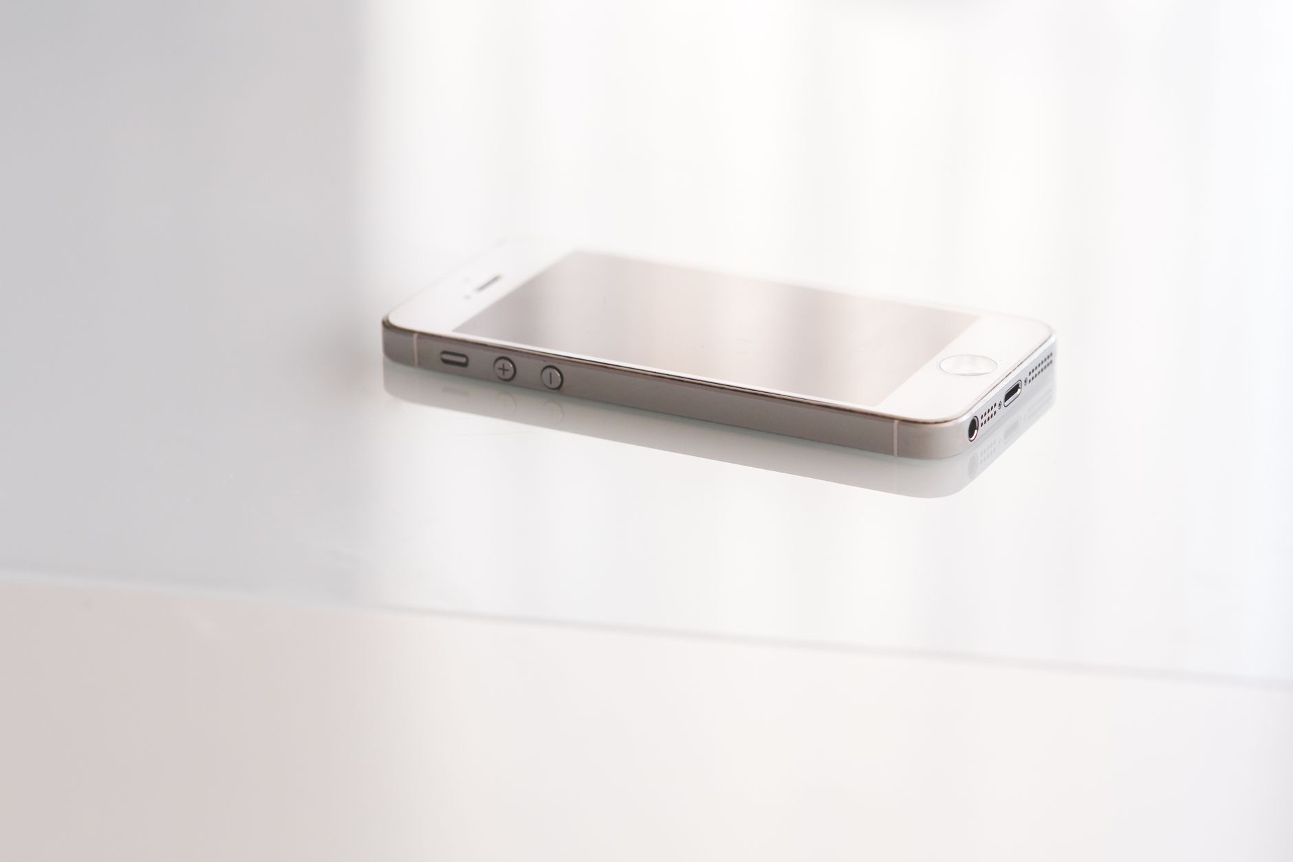A smartphone on a clean surface