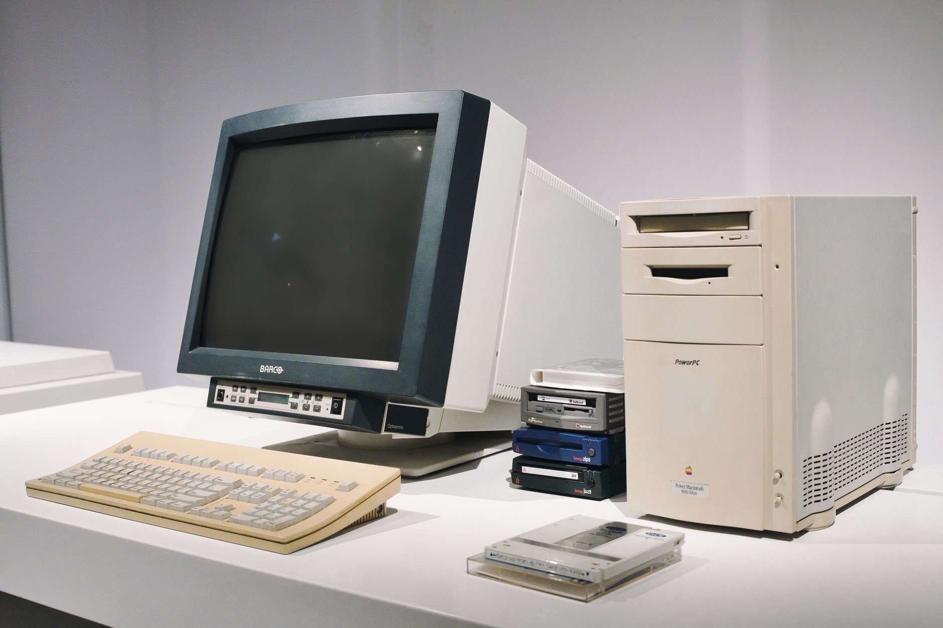 A desktop computer setup on a desk