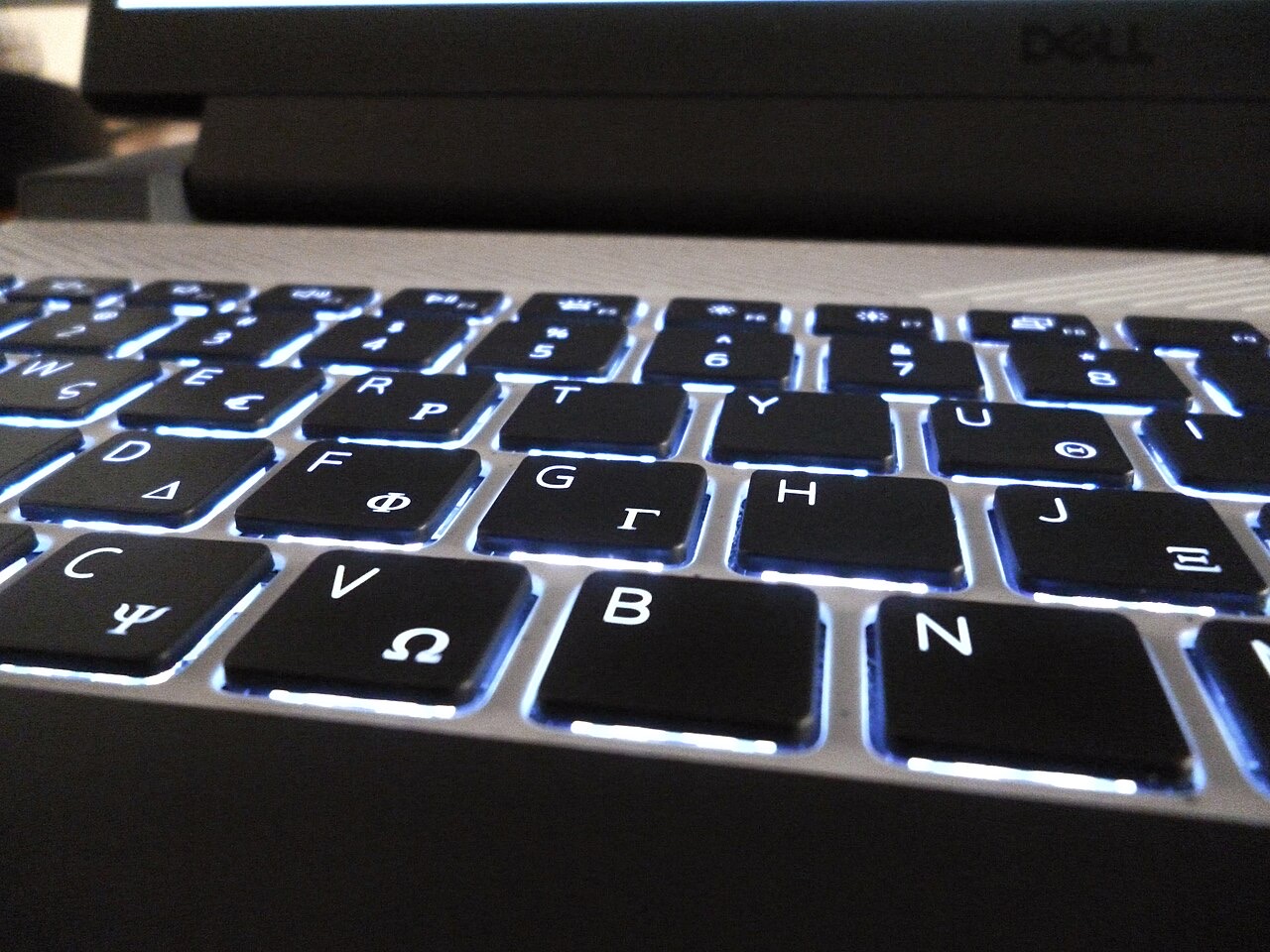 A laptop keyboard close-up