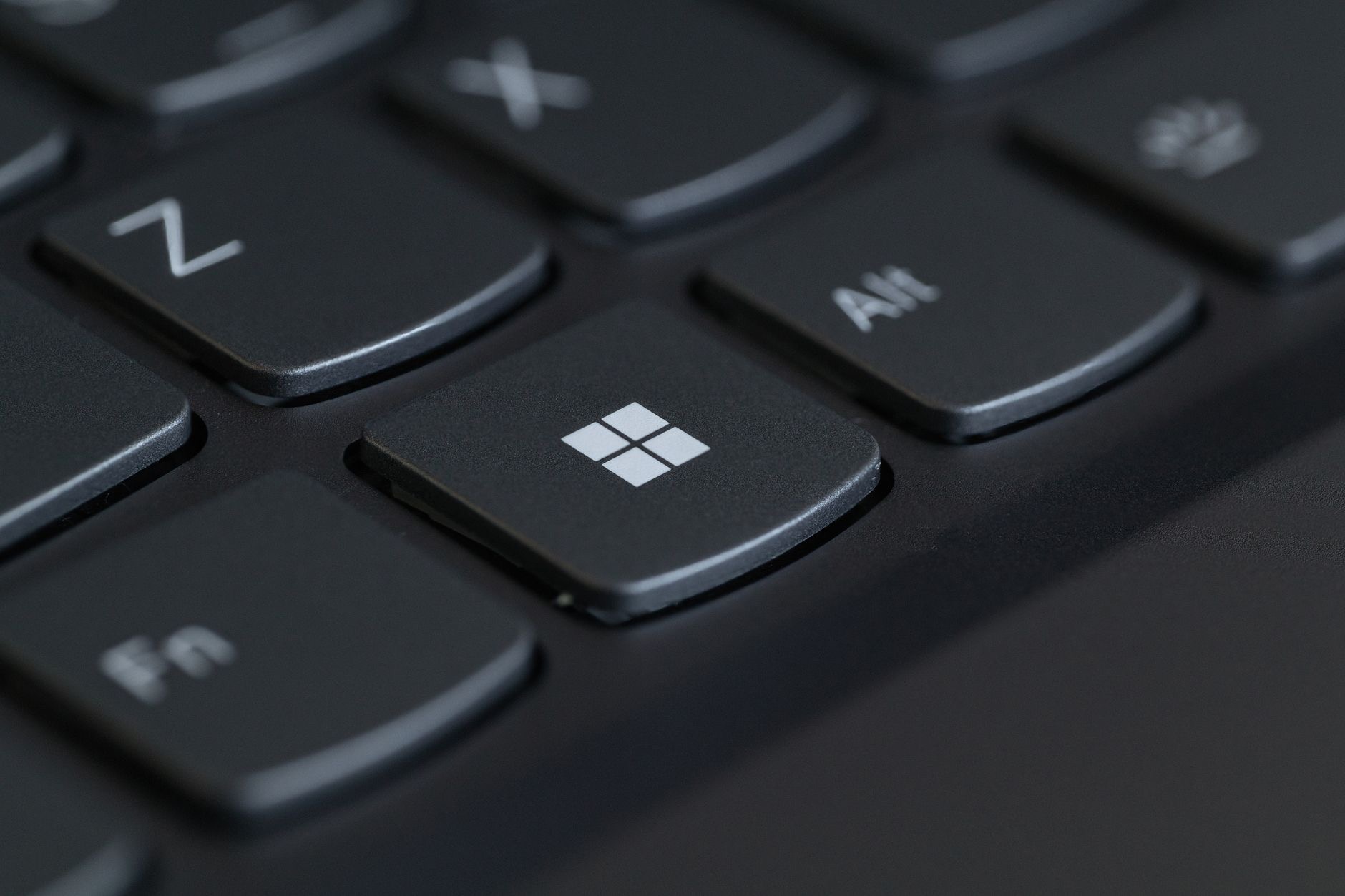 A close-up of a MacBook keyboard
