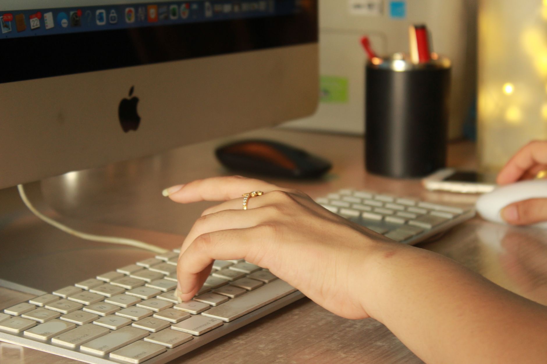 Person working at a Mac