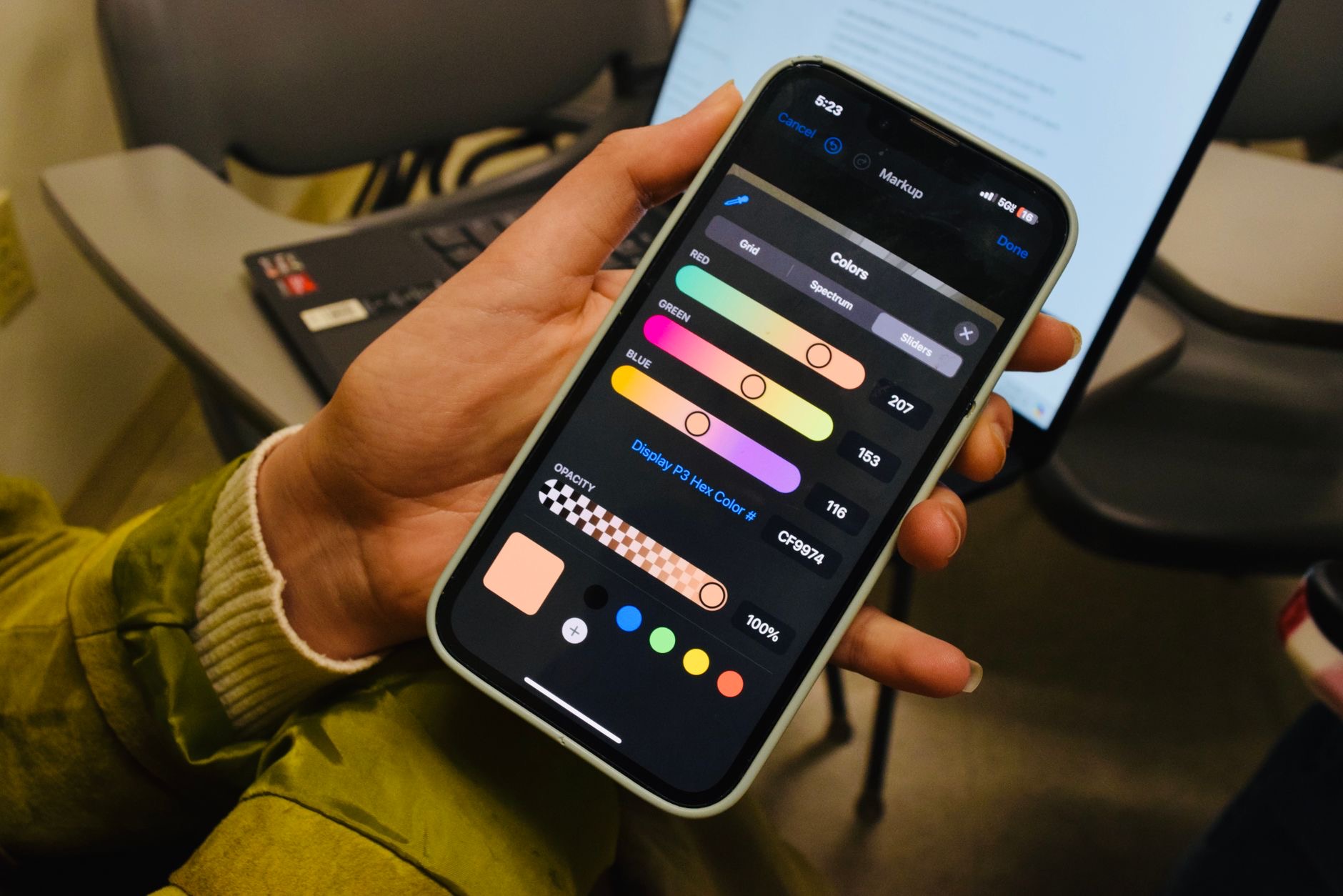 Person setting up a phone plan on a smartphone