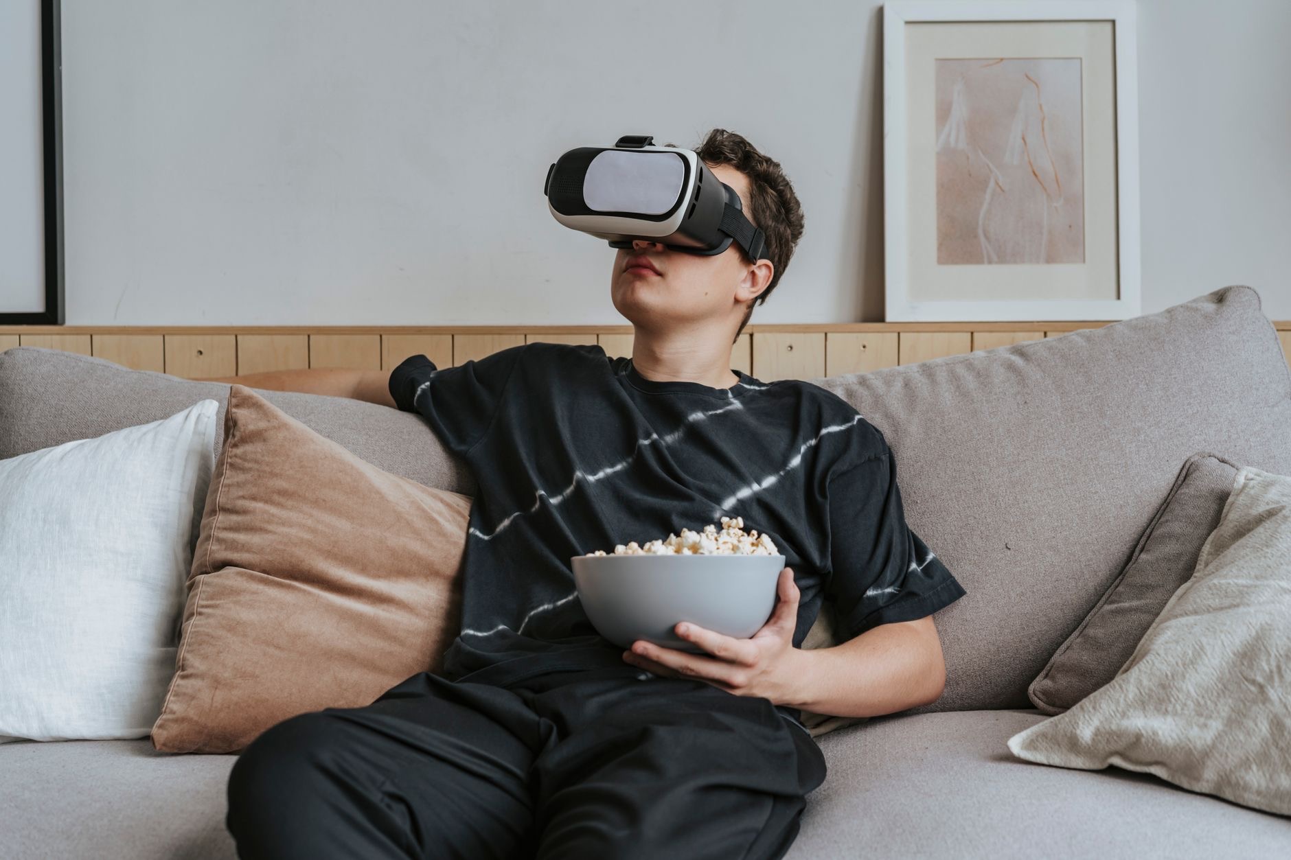 Person enjoying a premium device