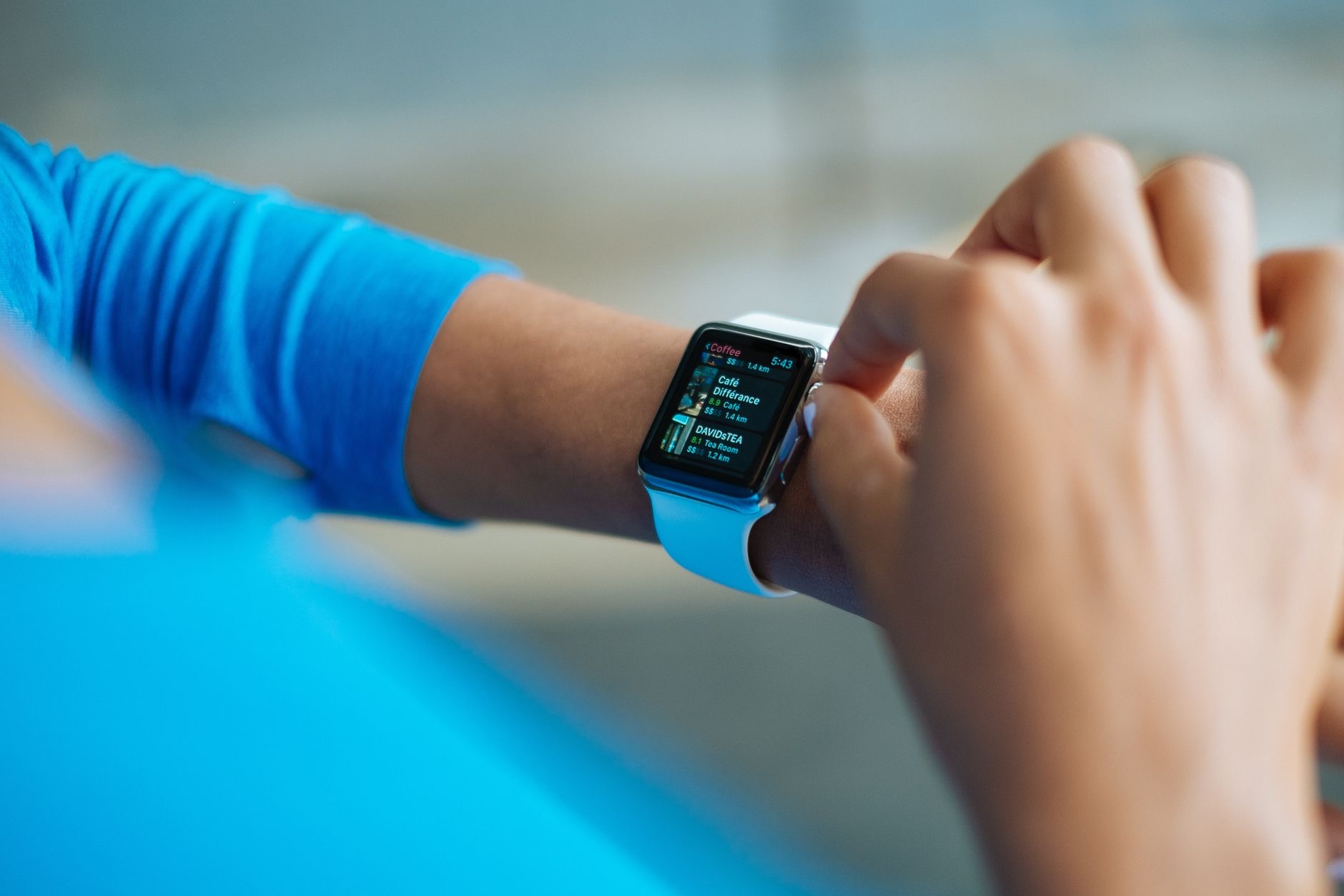 Person working out with an Apple Watch