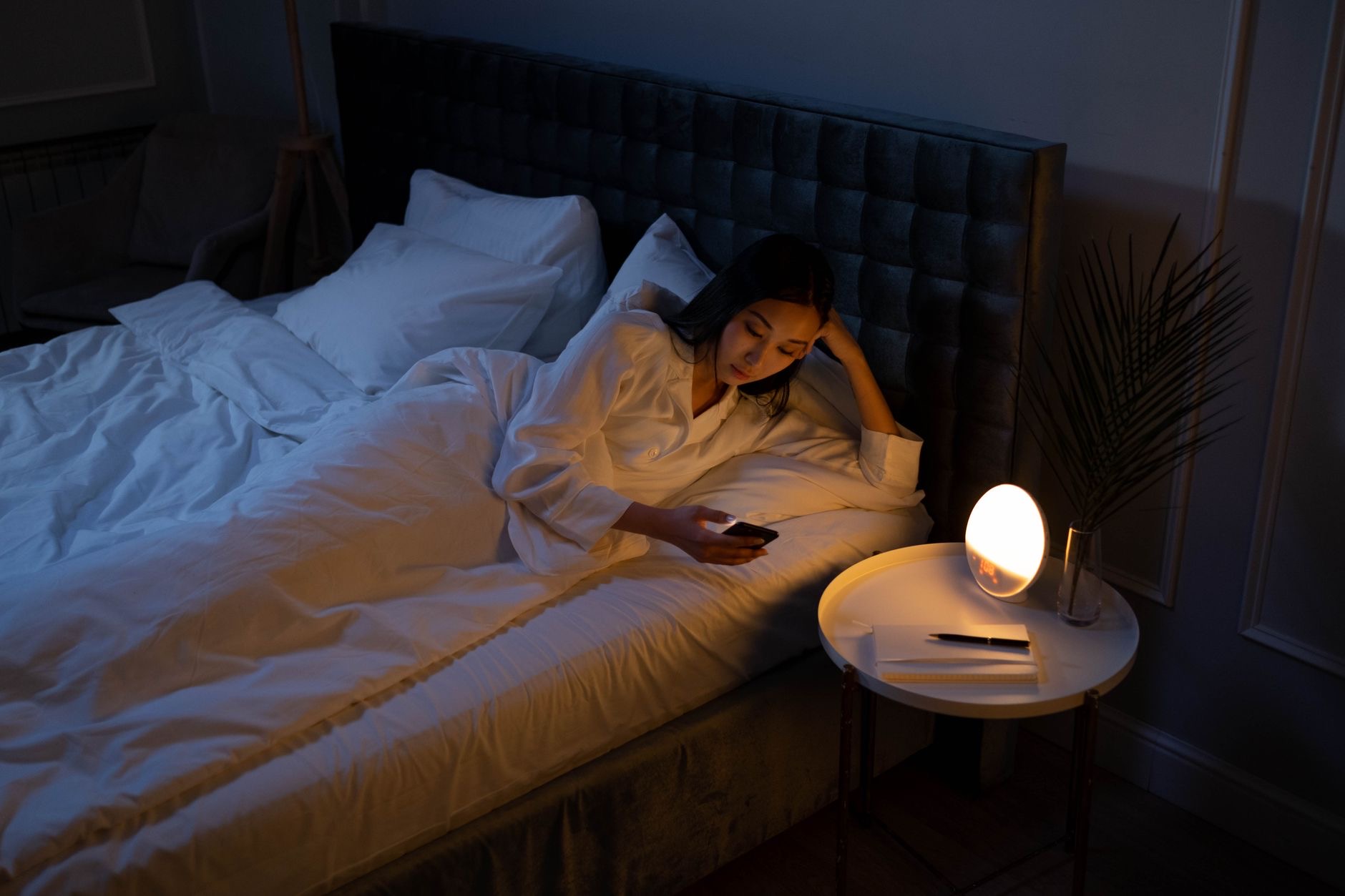 A phone charging safely at night