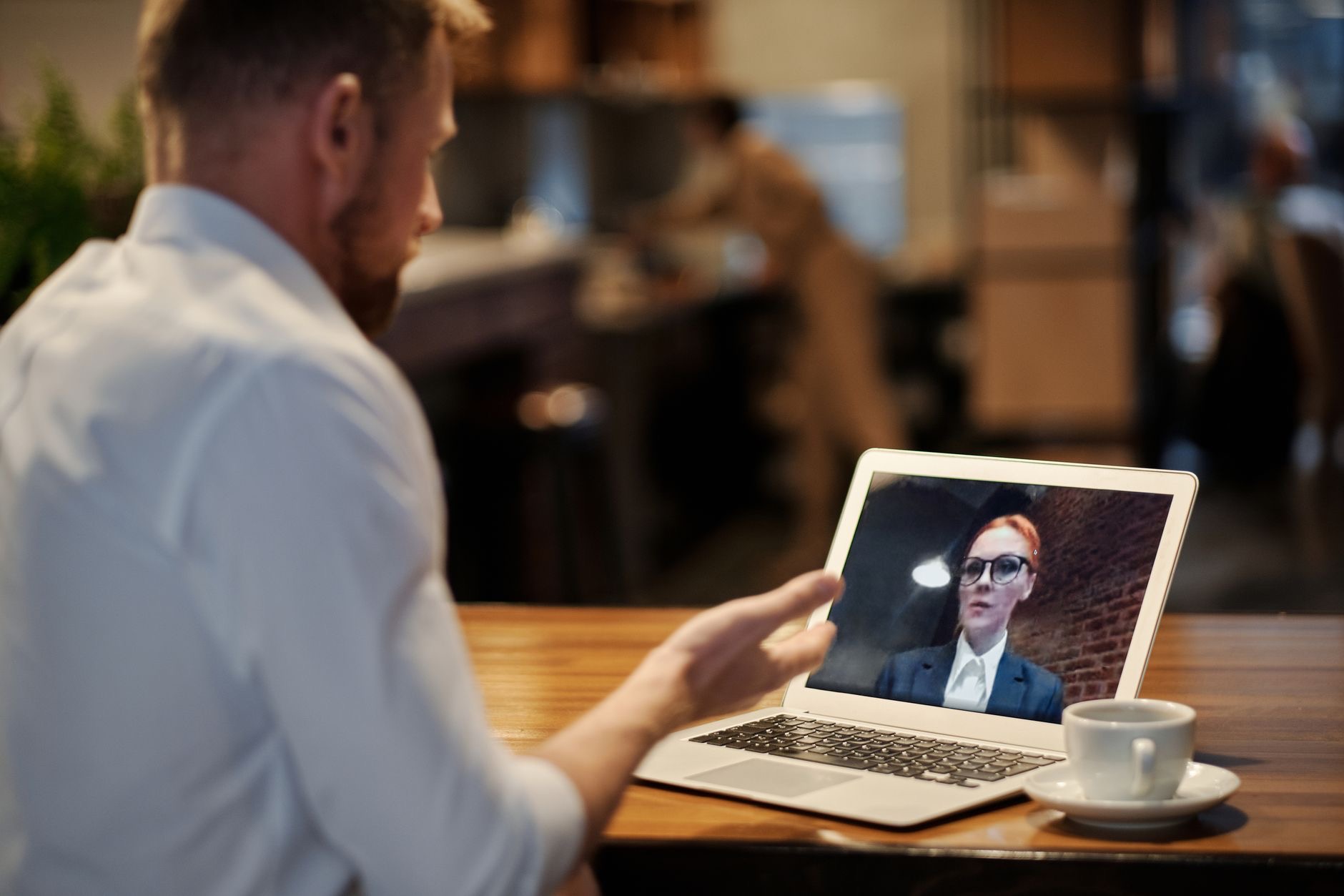 Person on a video call looking professional