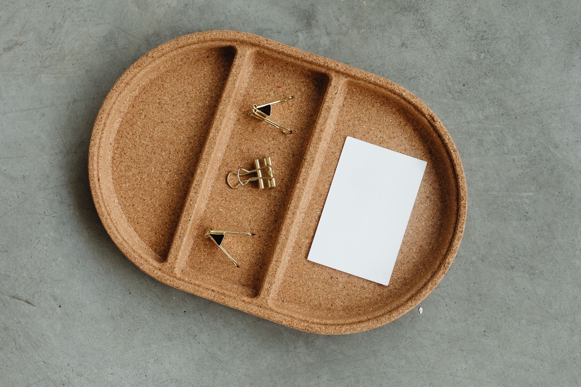 Close-up of tidy desk accessories