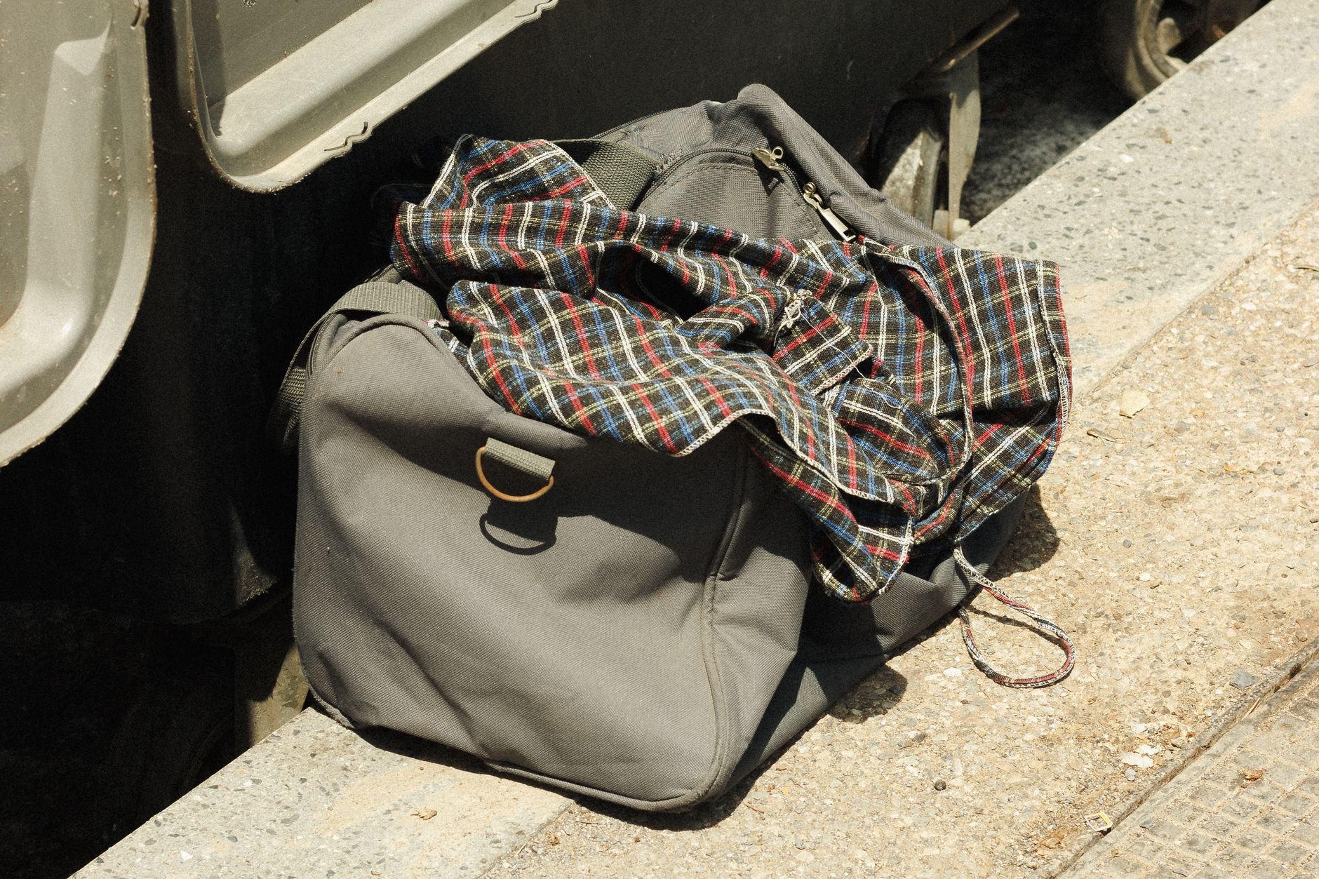 A bag packed for commuting
