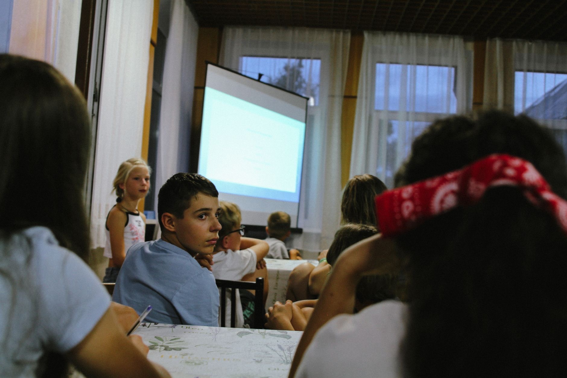 A classroom presentation setup