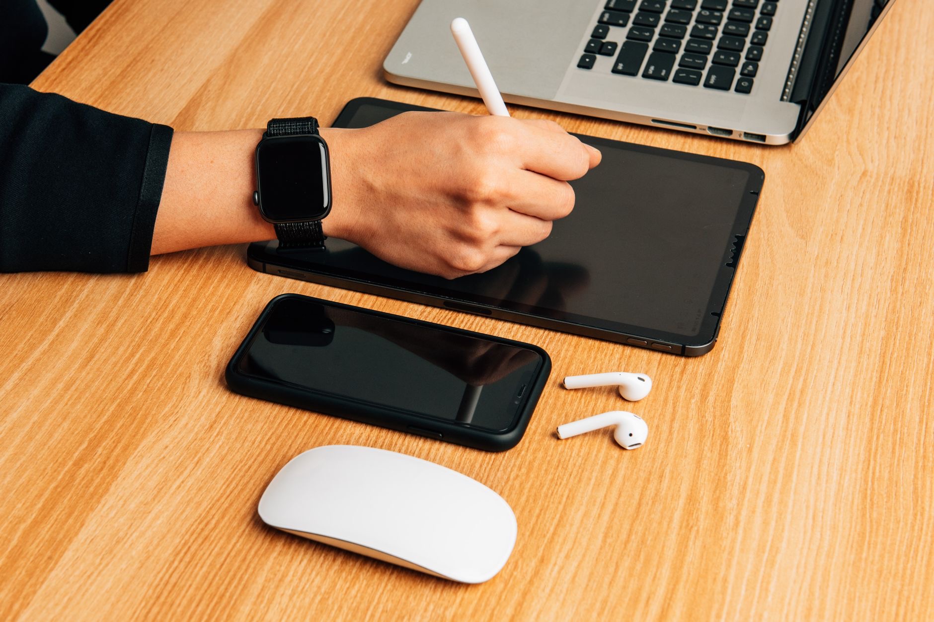 iPad with a keyboard and pencil