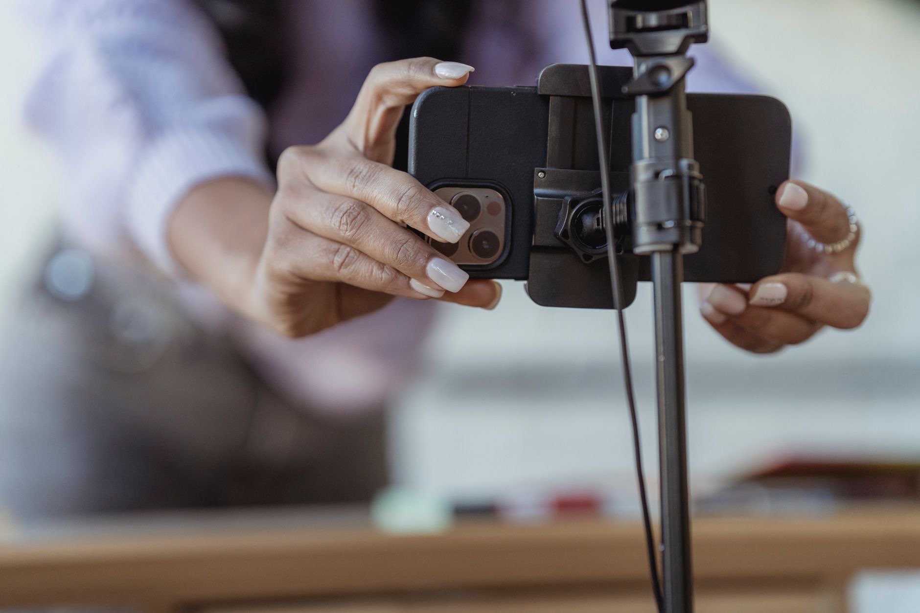 Person filming with a phone