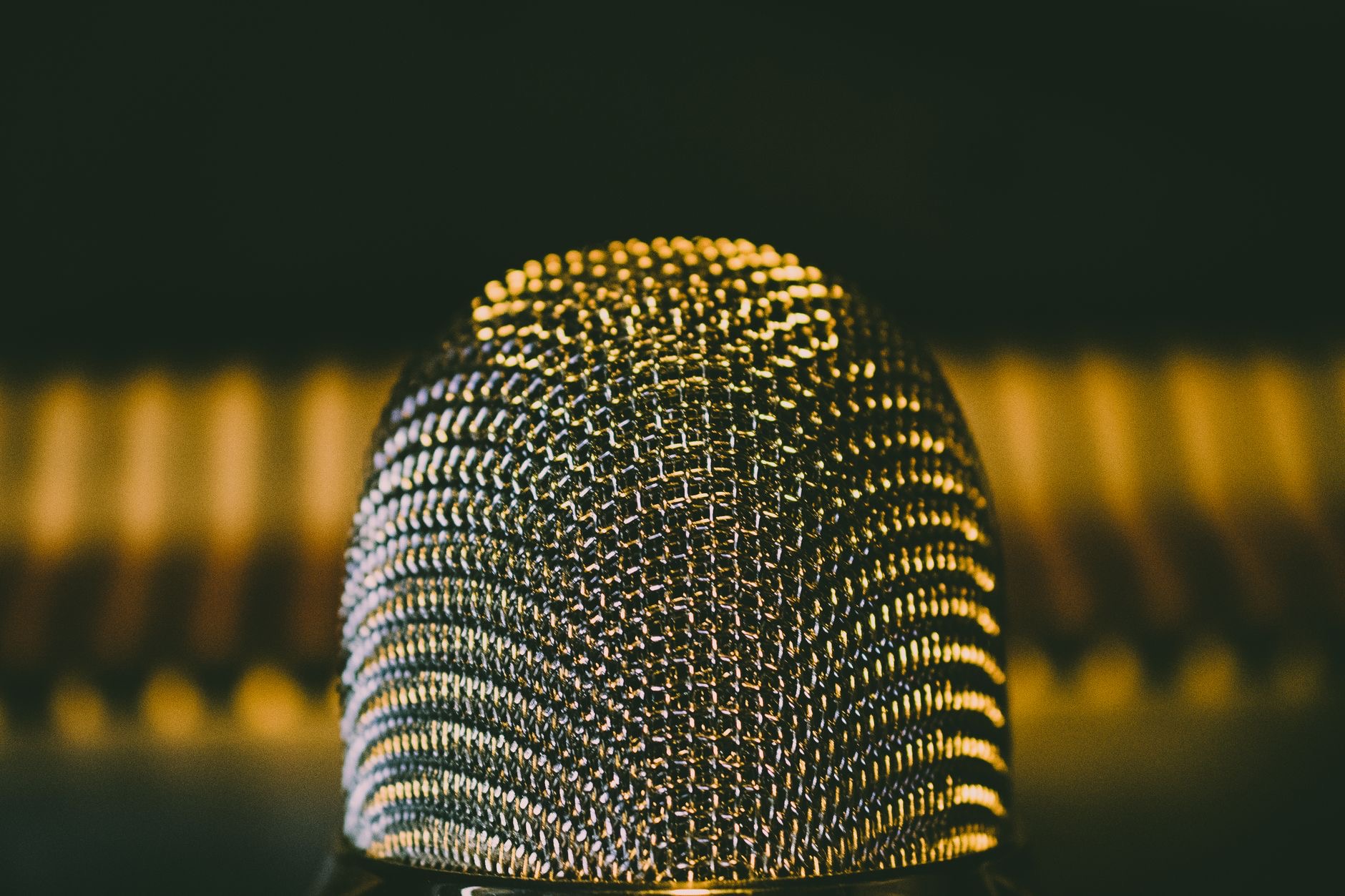 Close-up of a microphone