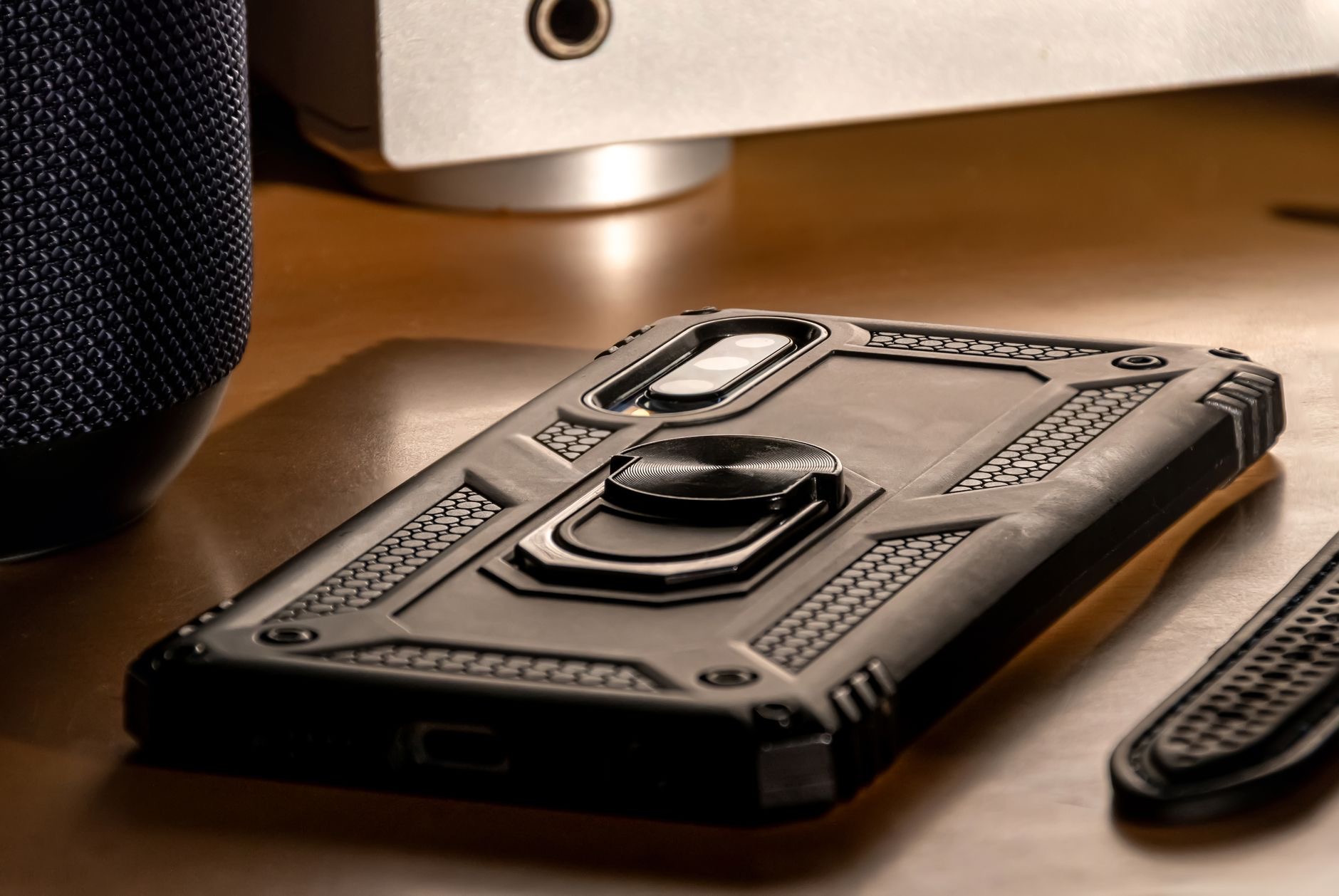 Close-up of a rugged phone case