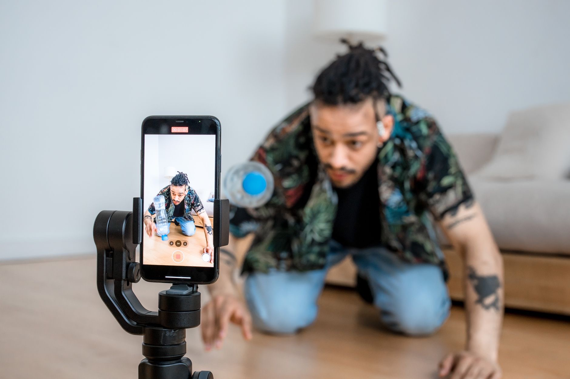 Creator filming with a phone
