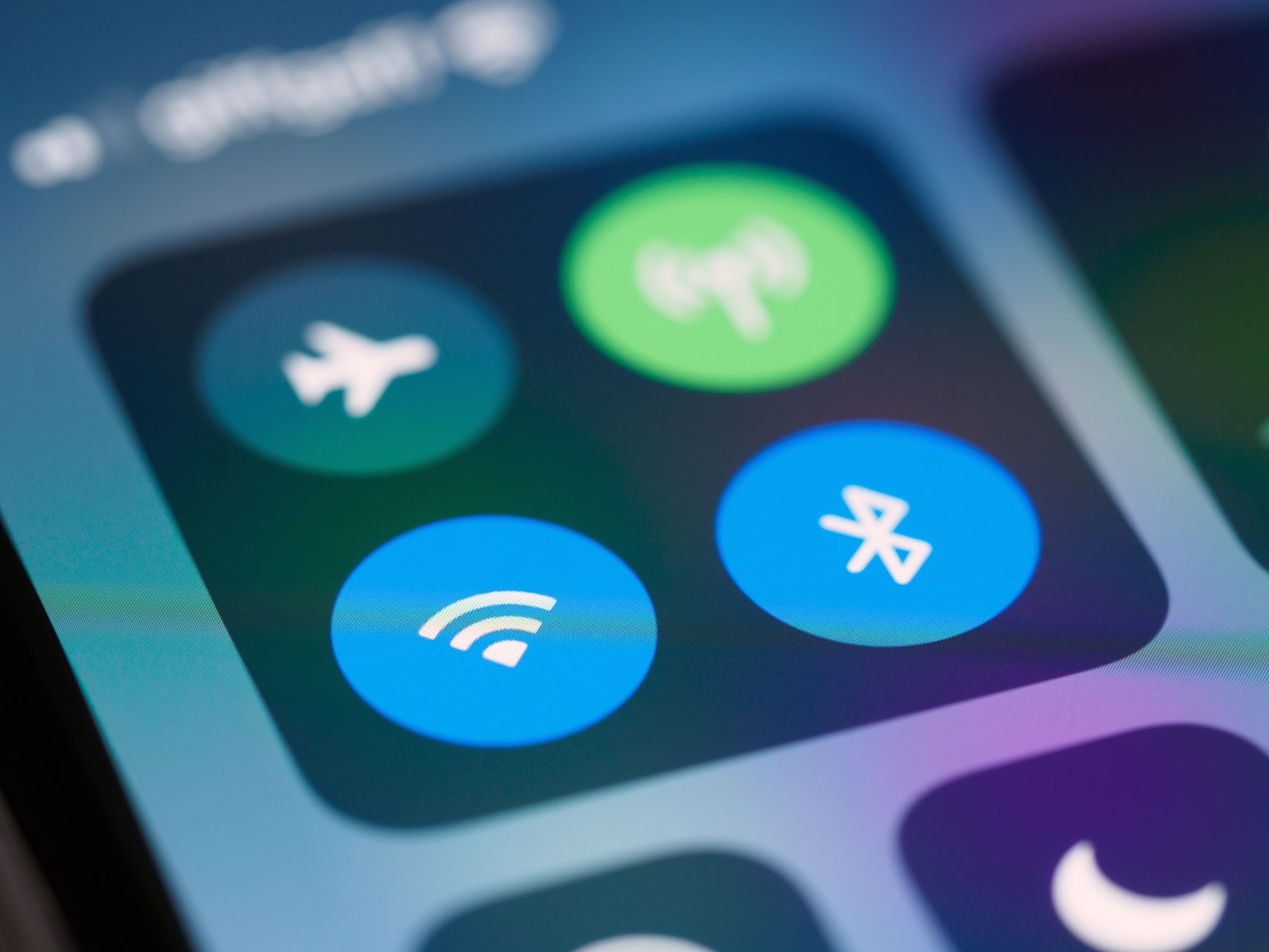 A phone connected to Wi-Fi