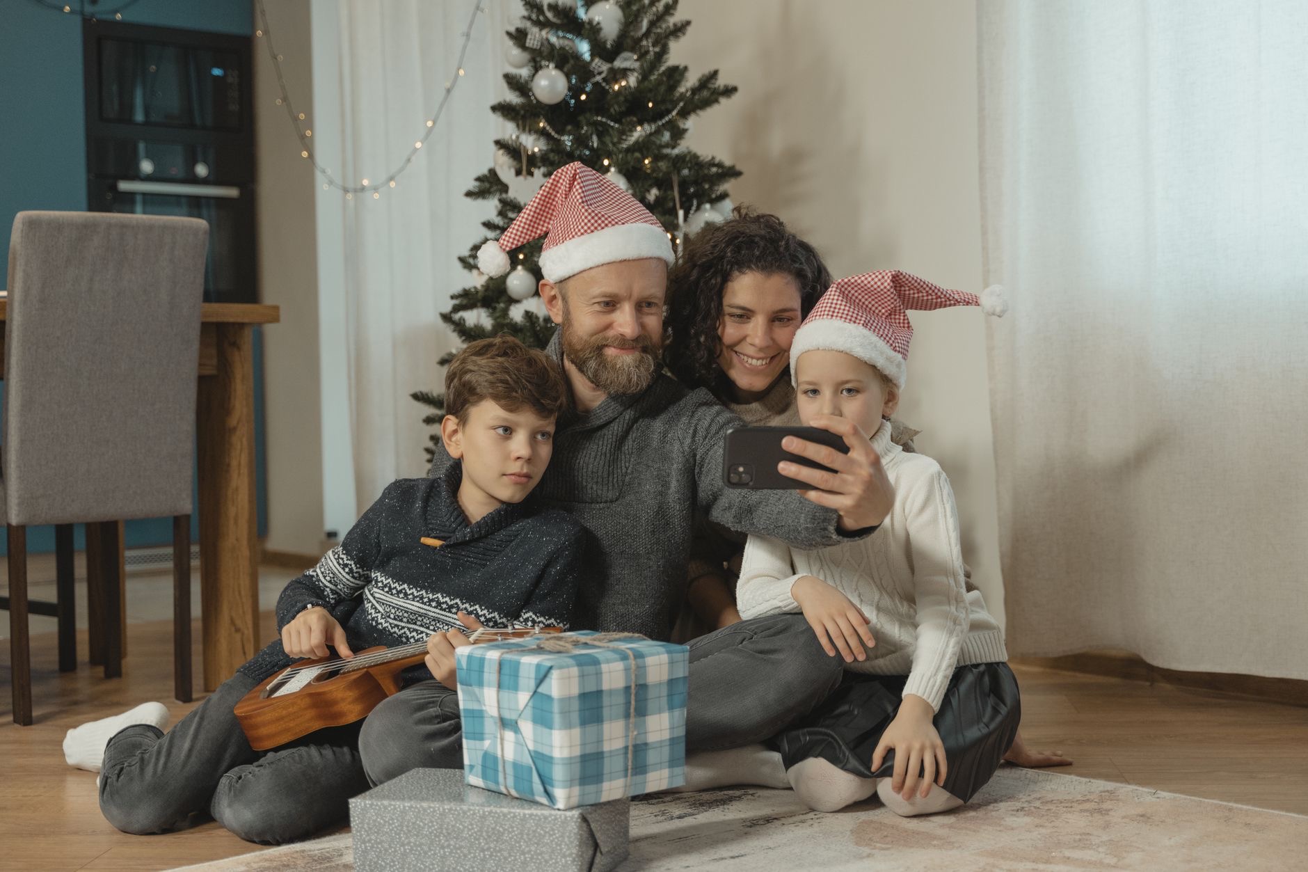 A family video call in progress