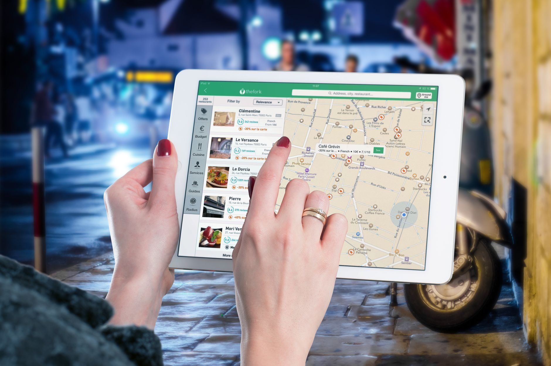 Close-up of a map on a device