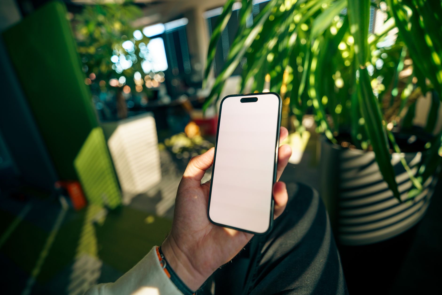 Close-up of a phone measuring on screen