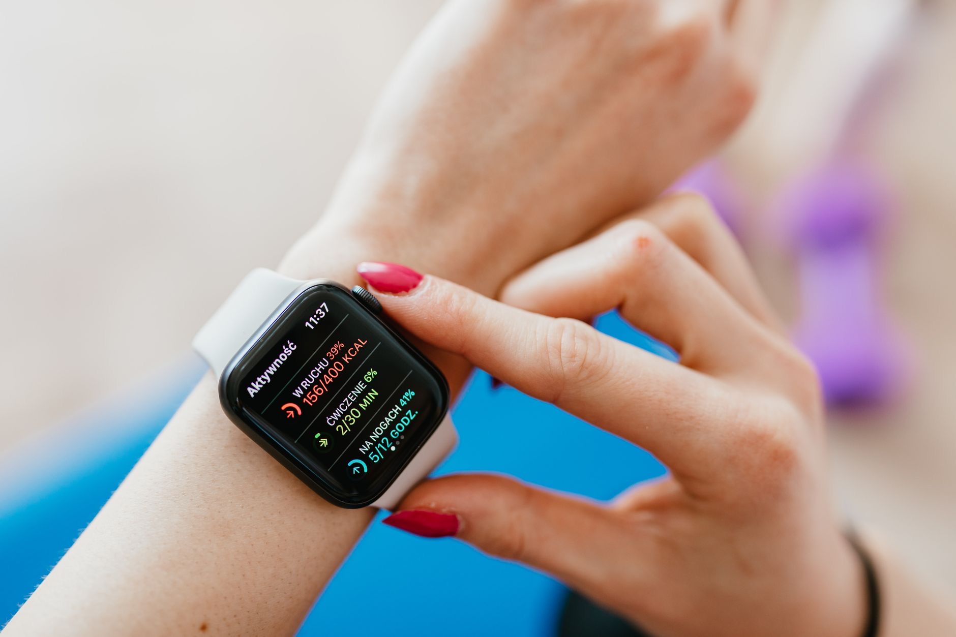 Person checking heart rate on a watch