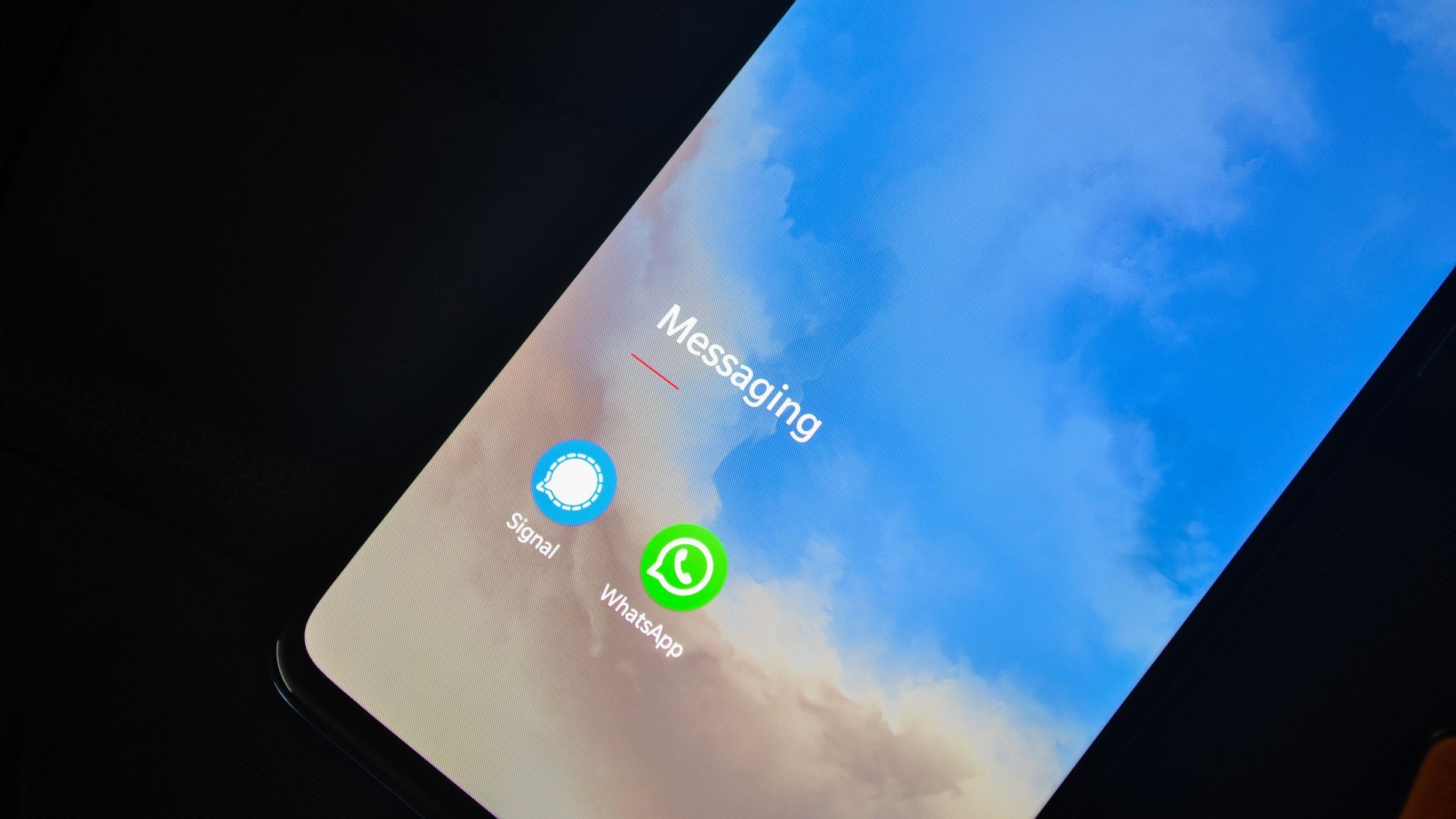 Close-up of a messaging screen