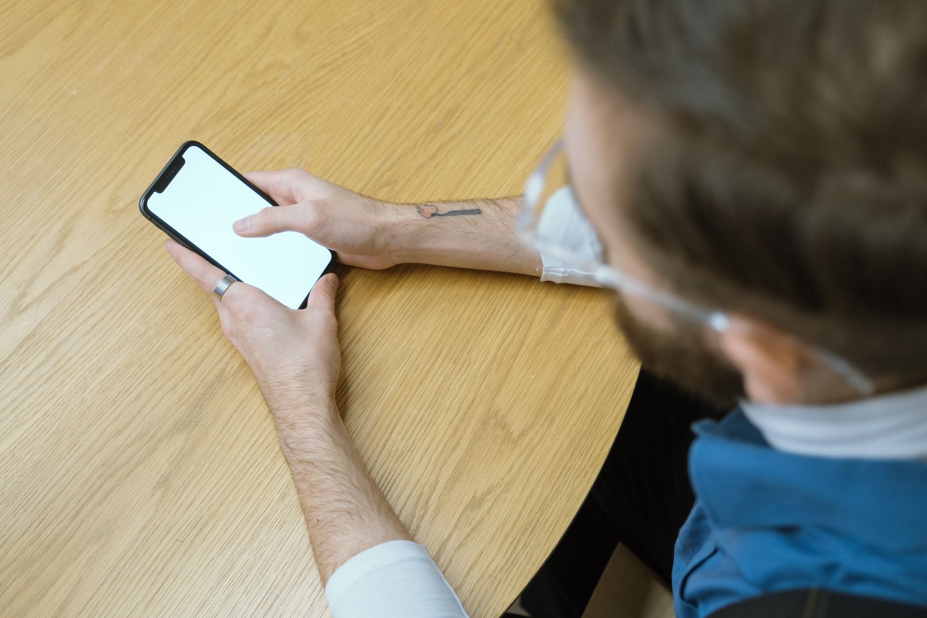 Someone checking their phone