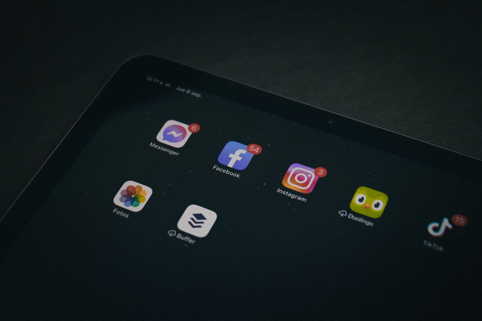 Close-up of an iPad screen