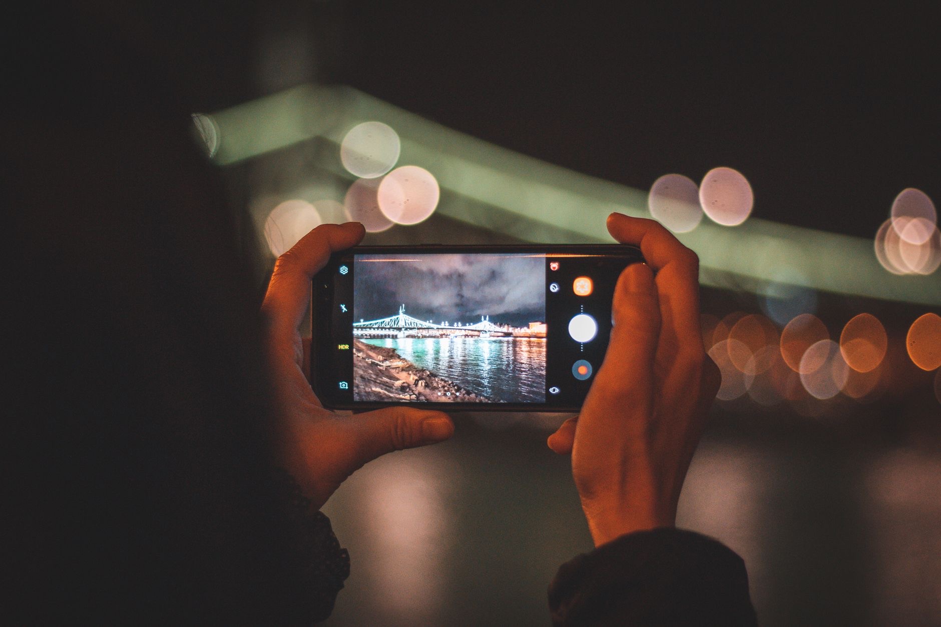 A sharp night photo being reviewed