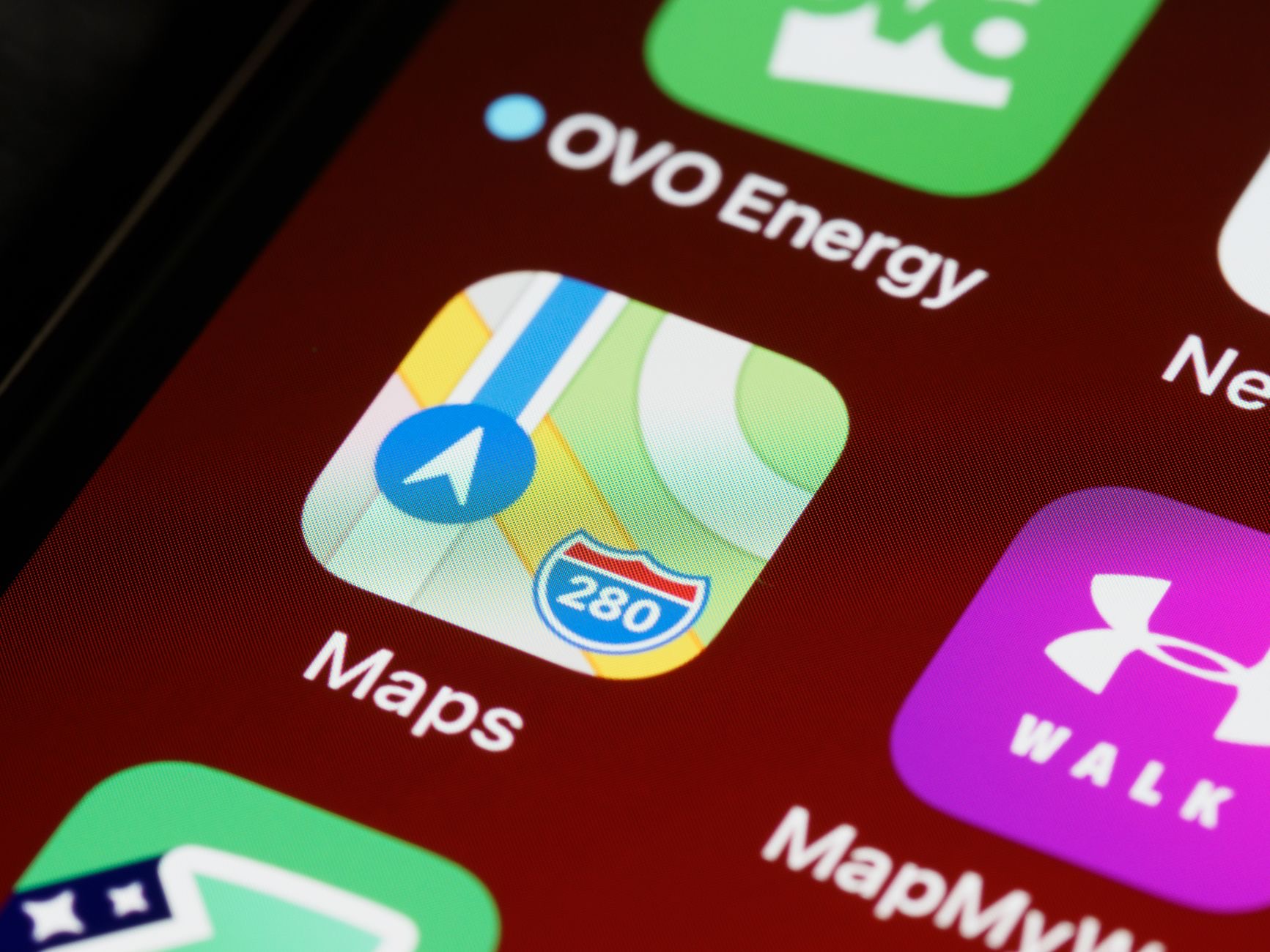 Close-up of a map on a phone