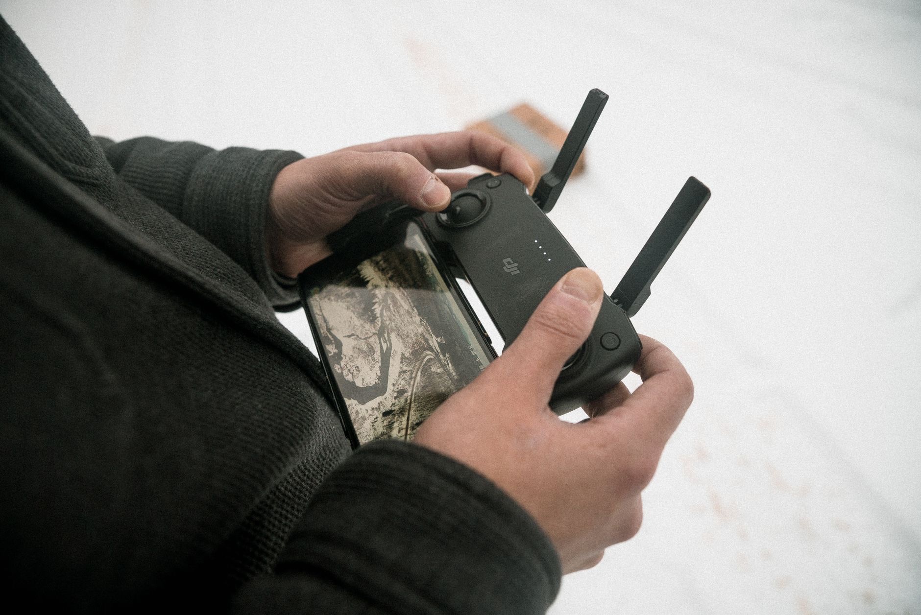 Someone navigating in a remote area