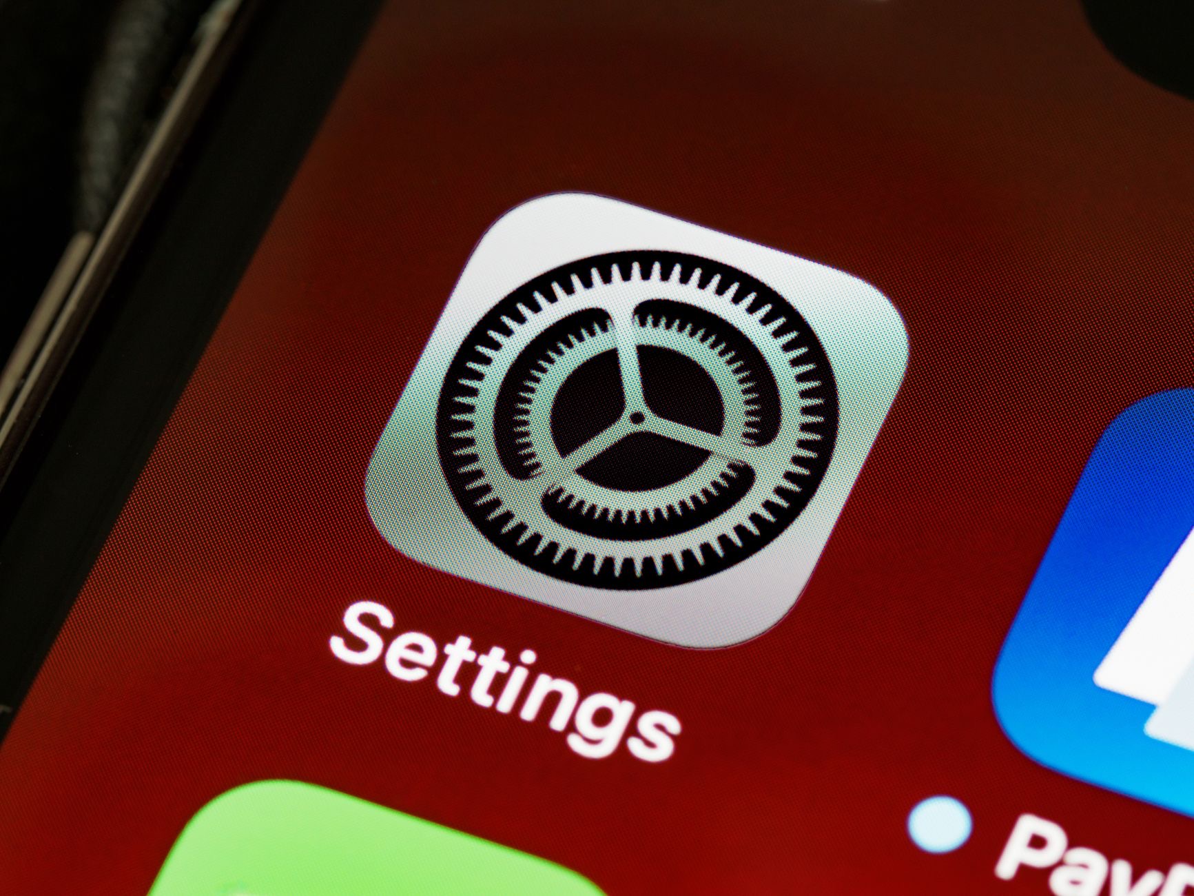 Close-up of an iPhone settings screen