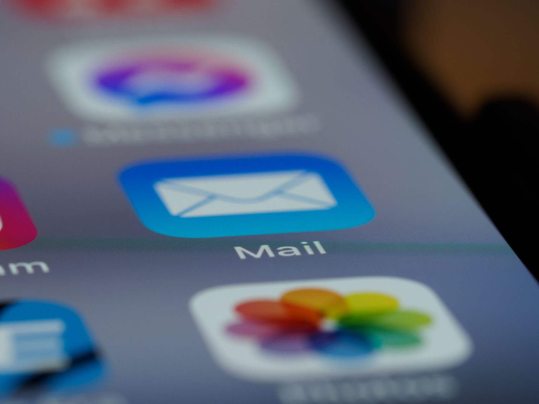 Close-up of an email field on a phone