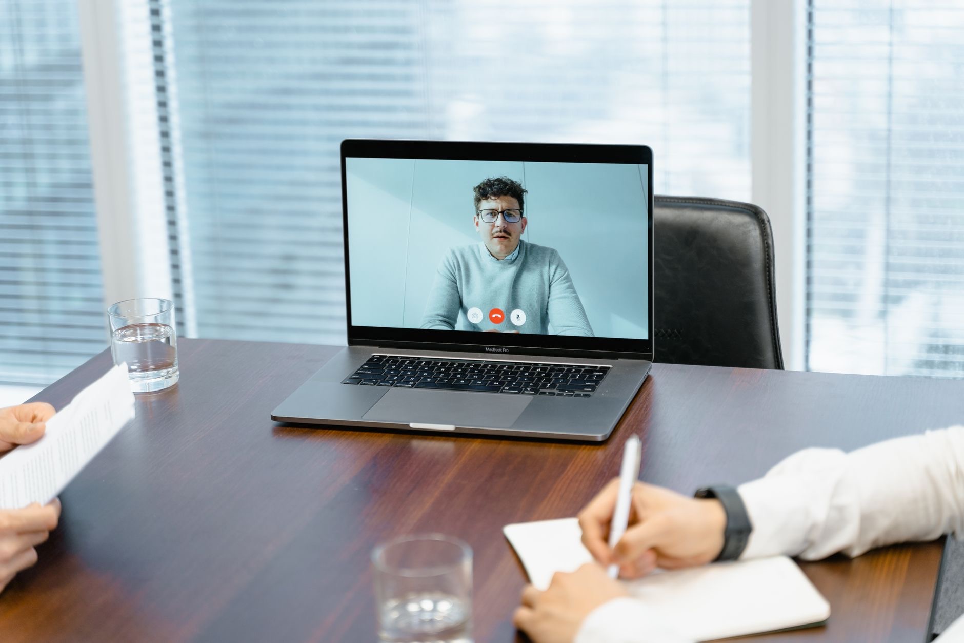 A video call using the iPhone camera