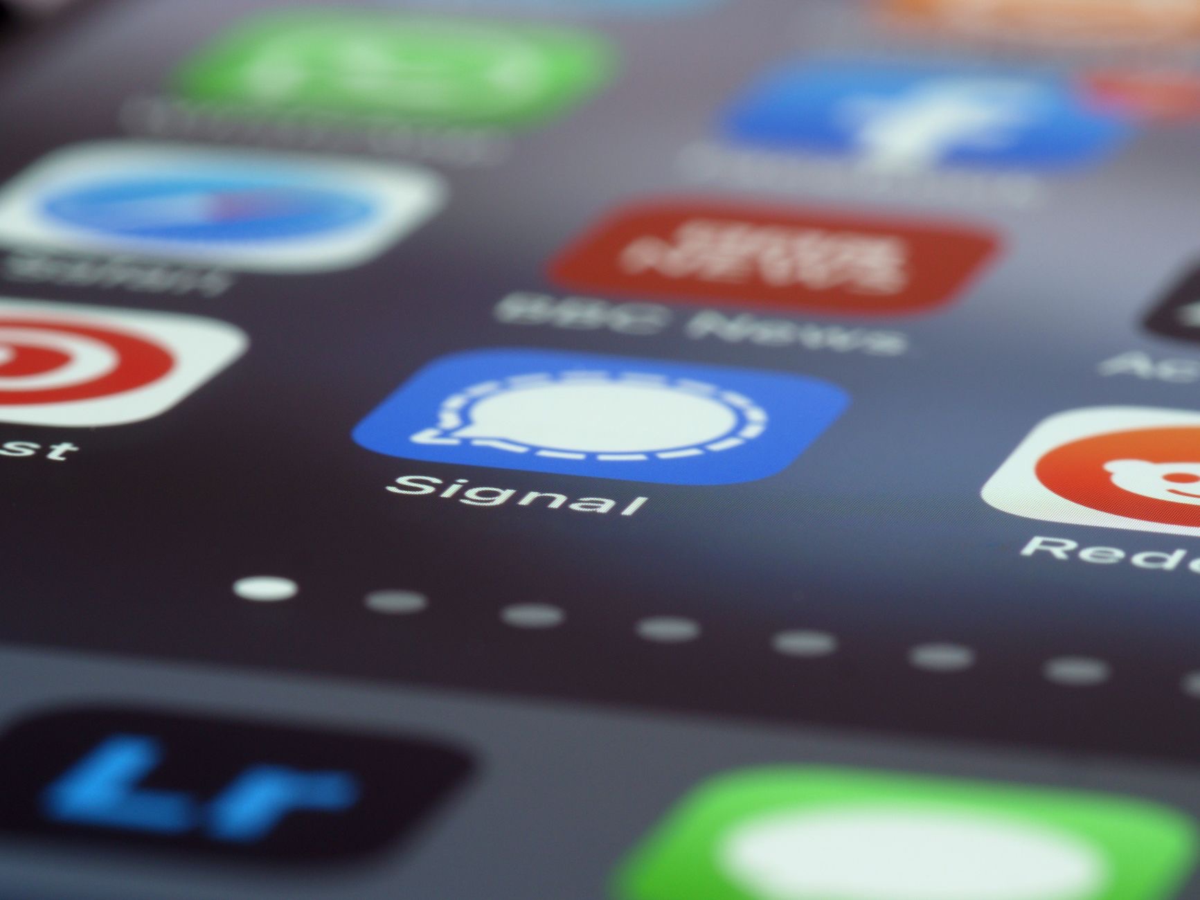 Close-up of a messaging app