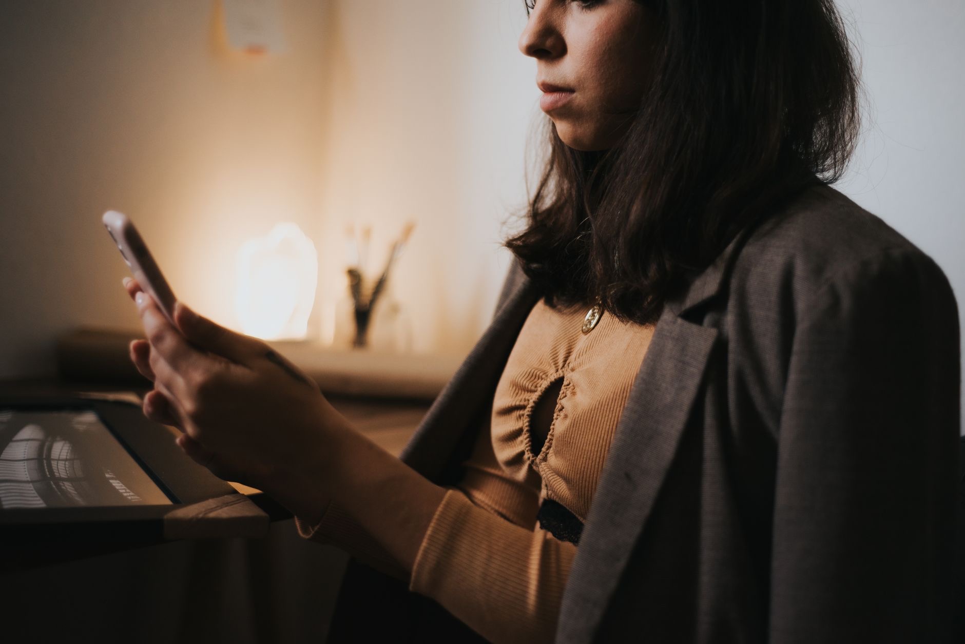 A person working with good posture