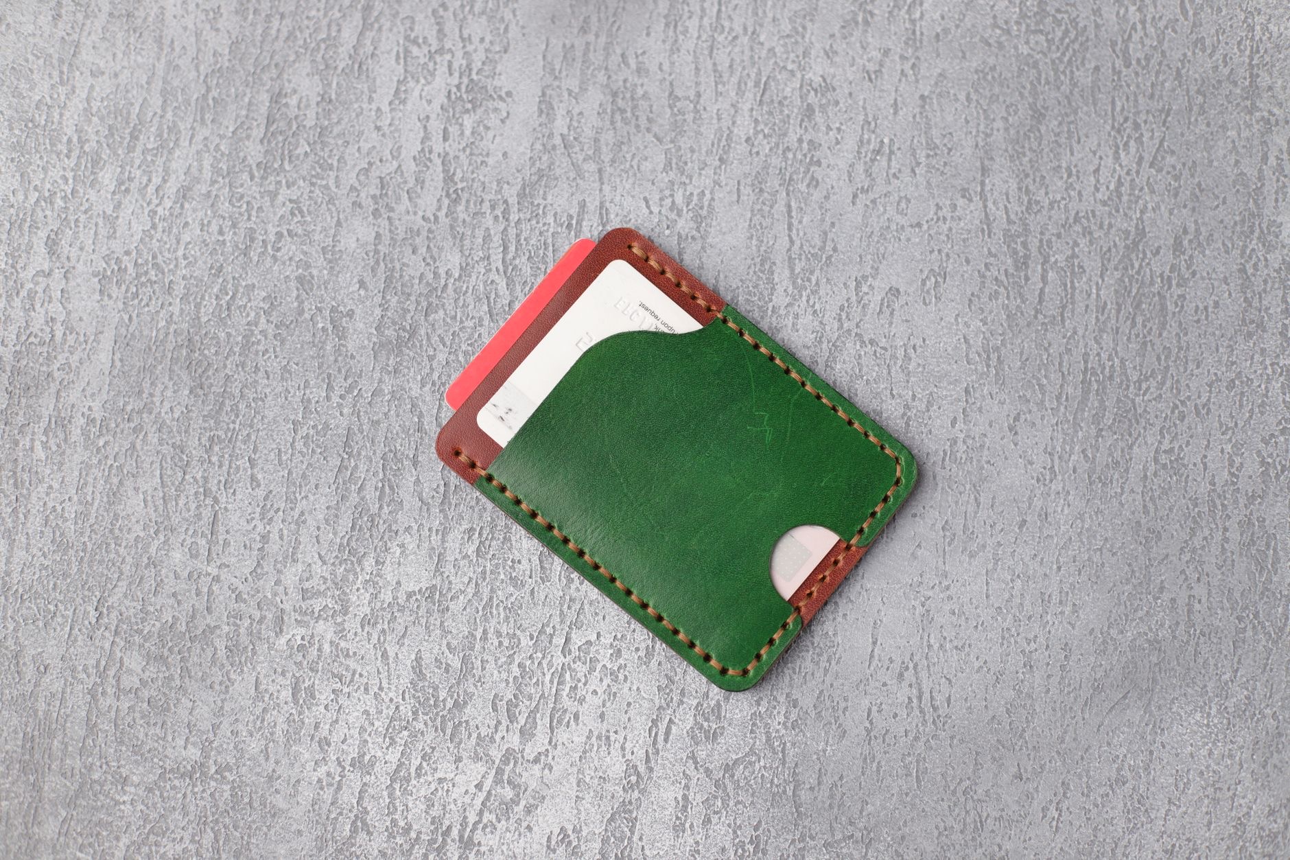 Close-up of cards in a phone wallet