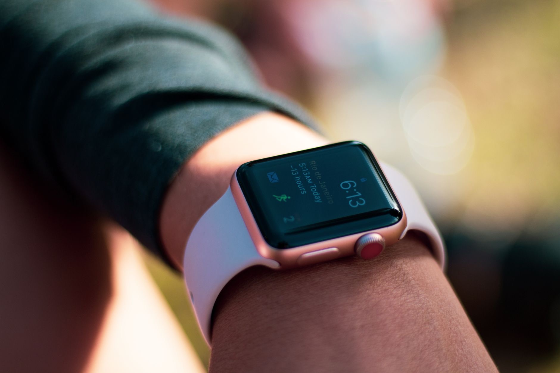 Apple Watch on a wrist in daily life
