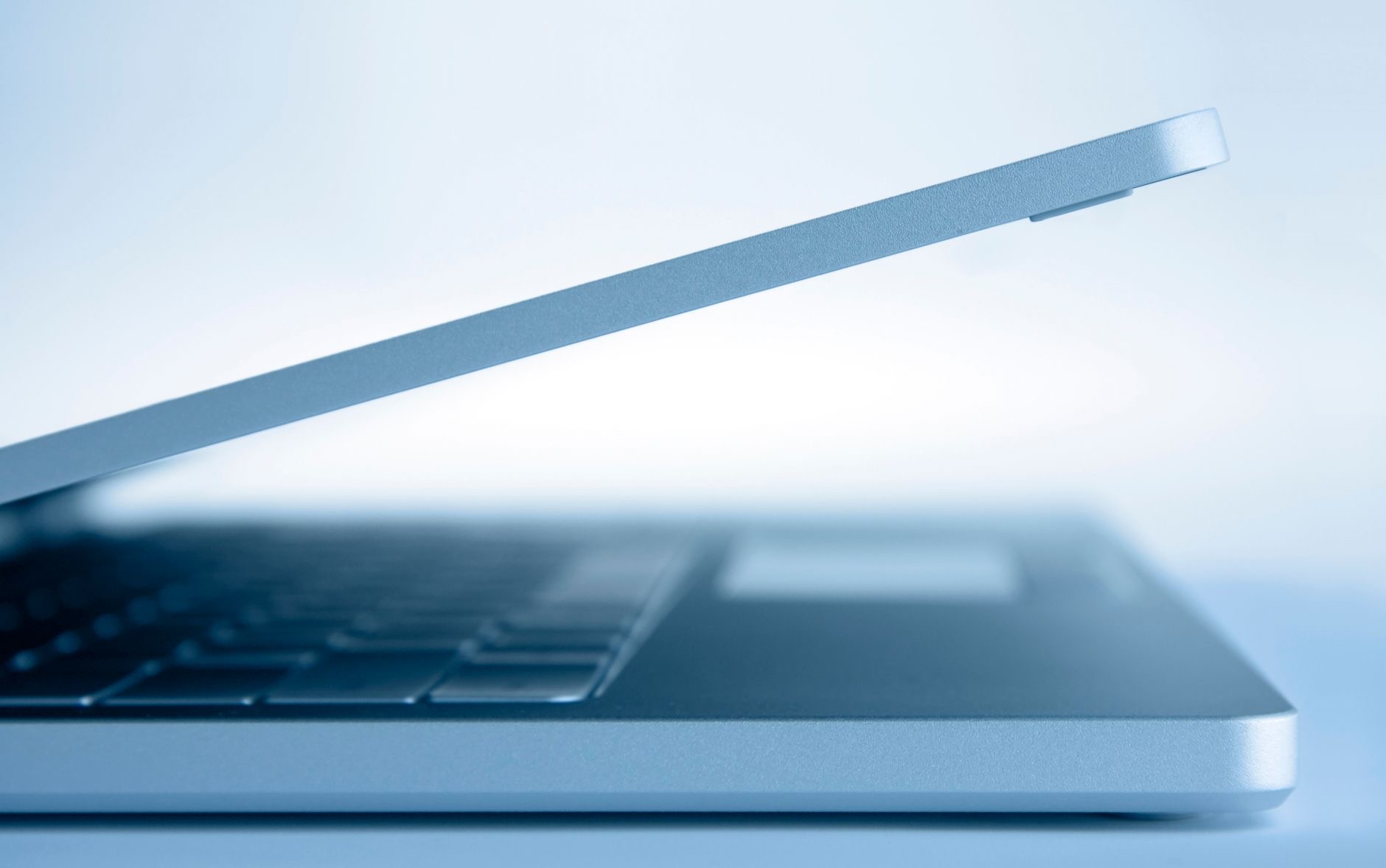 Close-up of a thin laptop